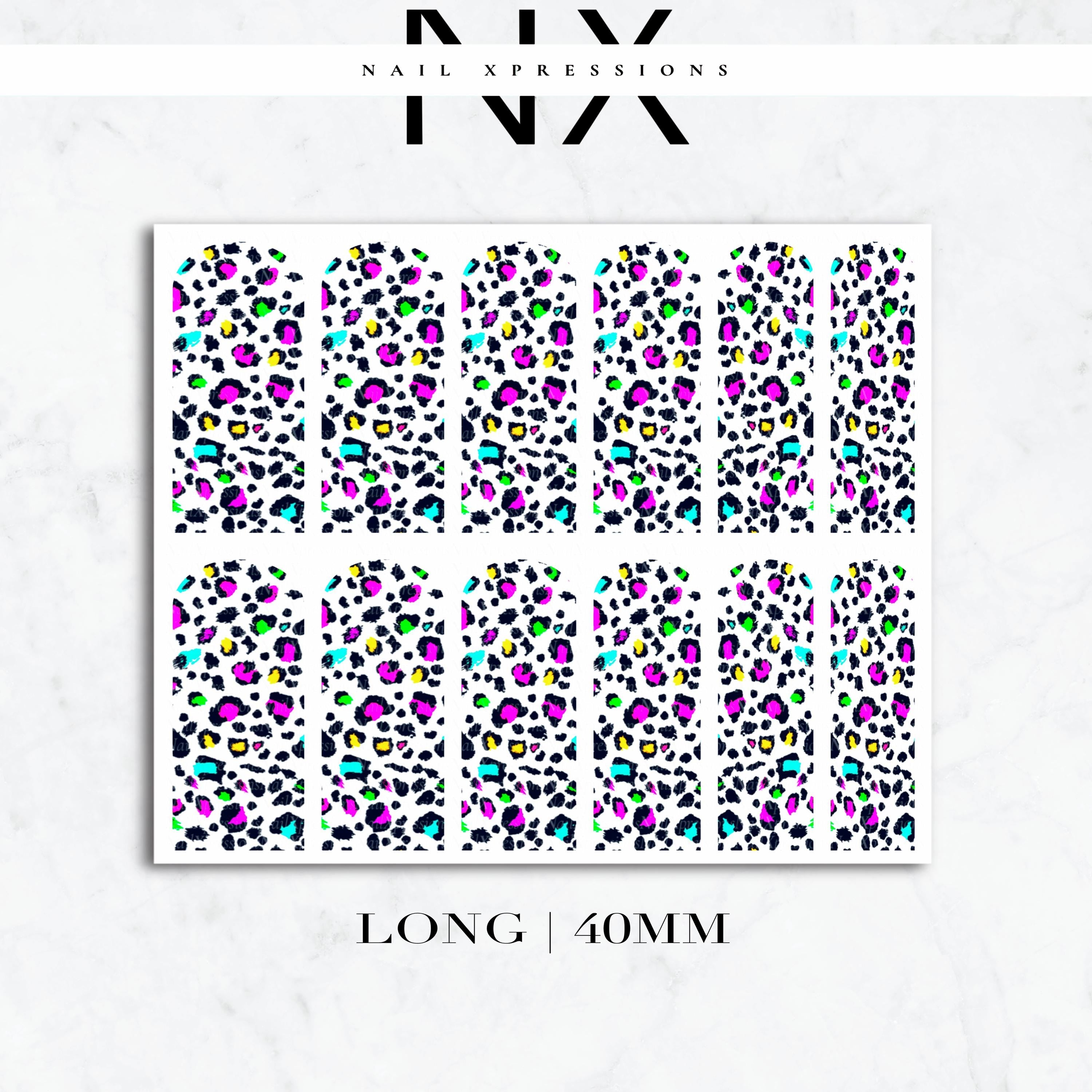 Colorful Leopard Nail Decals | Nail Art Water Transfer | Nail Wraps