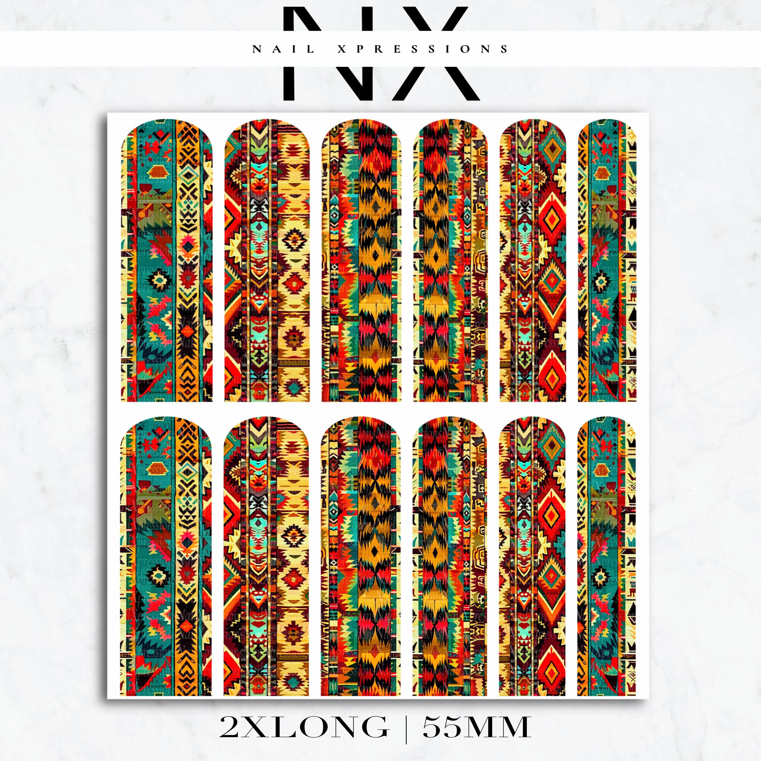 Aztec Pattern Nail Decals | Nail Art Water Transfer | Nail Wraps
