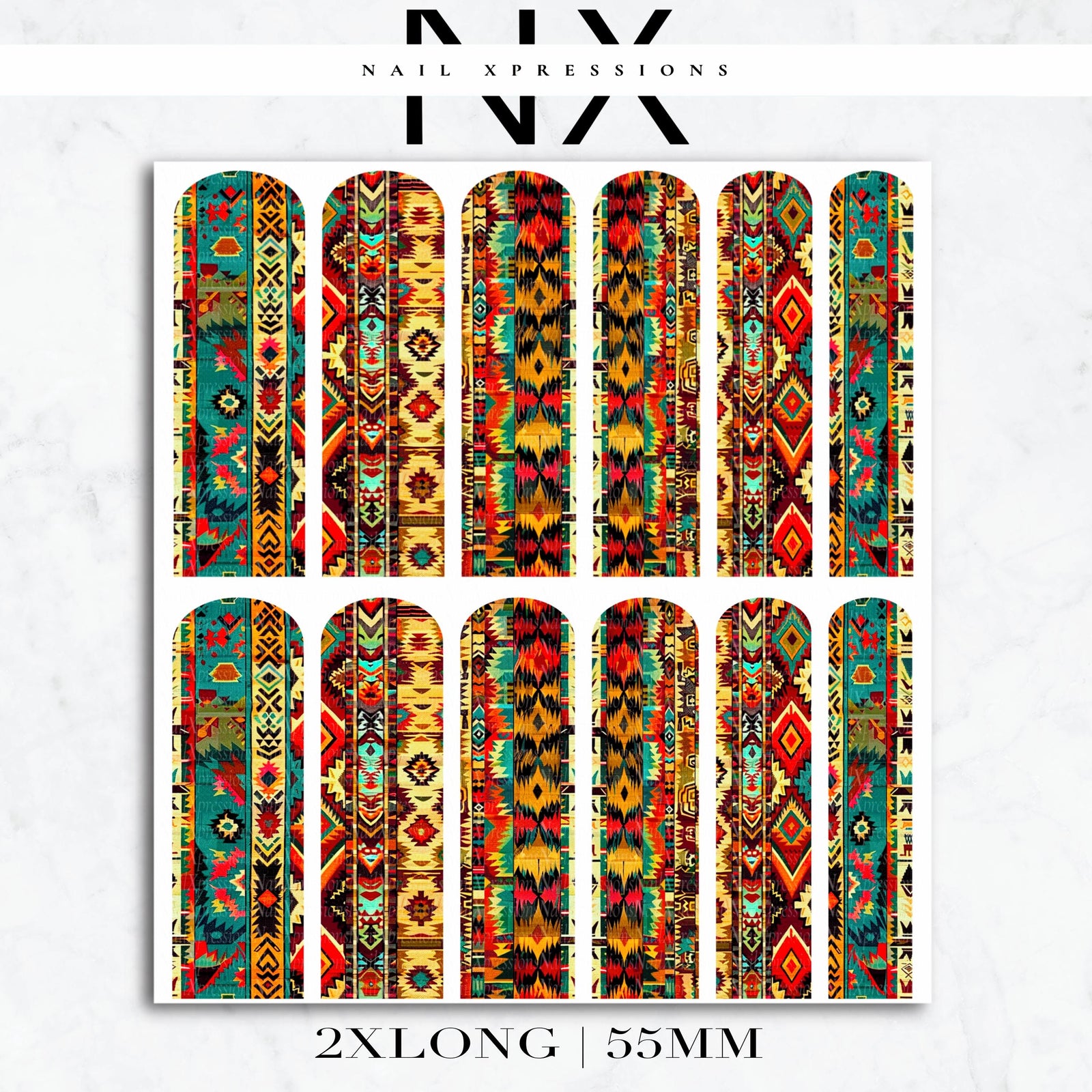 Aztec Pattern Nail Decals | Nail Art Water Transfer | Nail Wraps