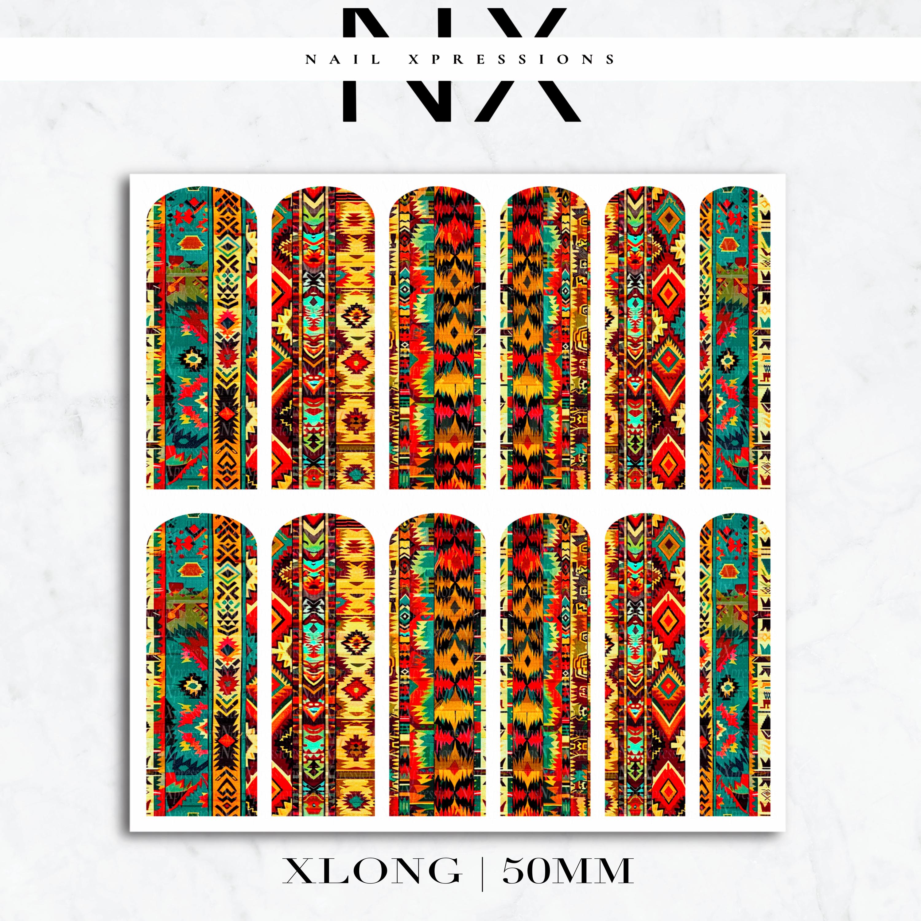 Aztec Pattern Nail Decals | Nail Art Water Transfer | Nail Wraps