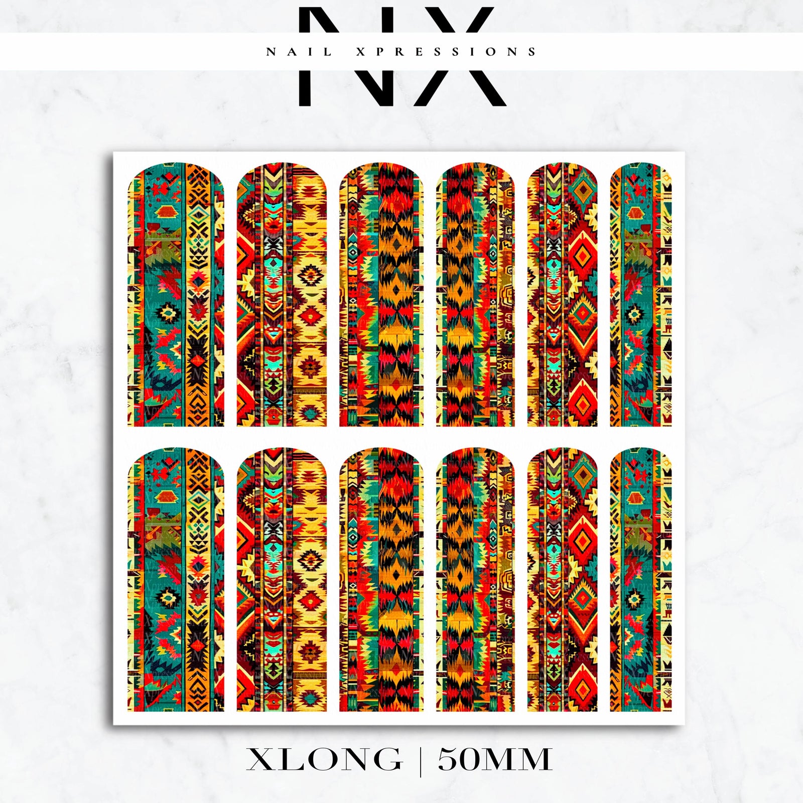 Aztec Pattern Nail Decals | Nail Art Water Transfer | Nail Wraps