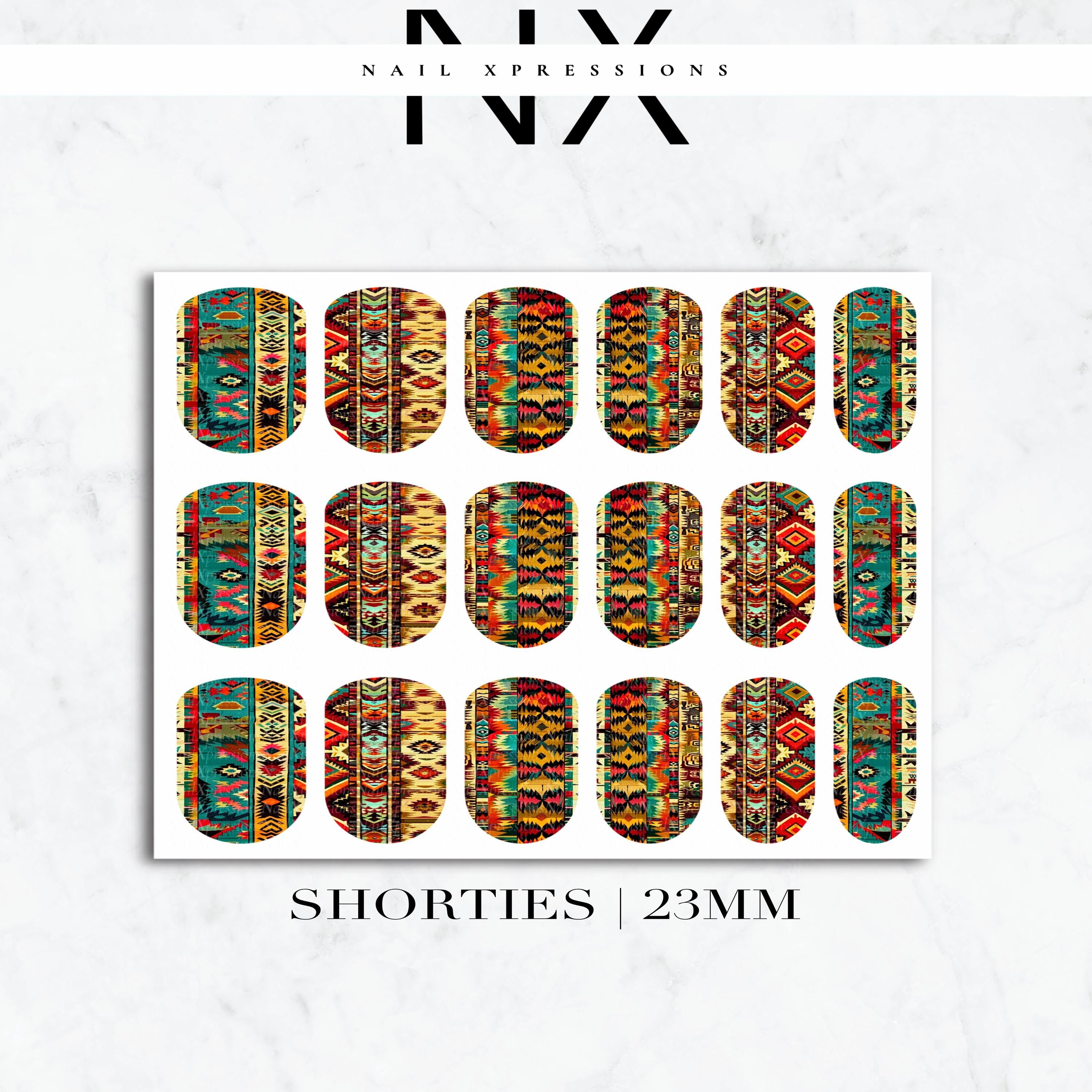 Aztec Pattern Nail Decals | Nail Art Water Transfer | Nail Wraps