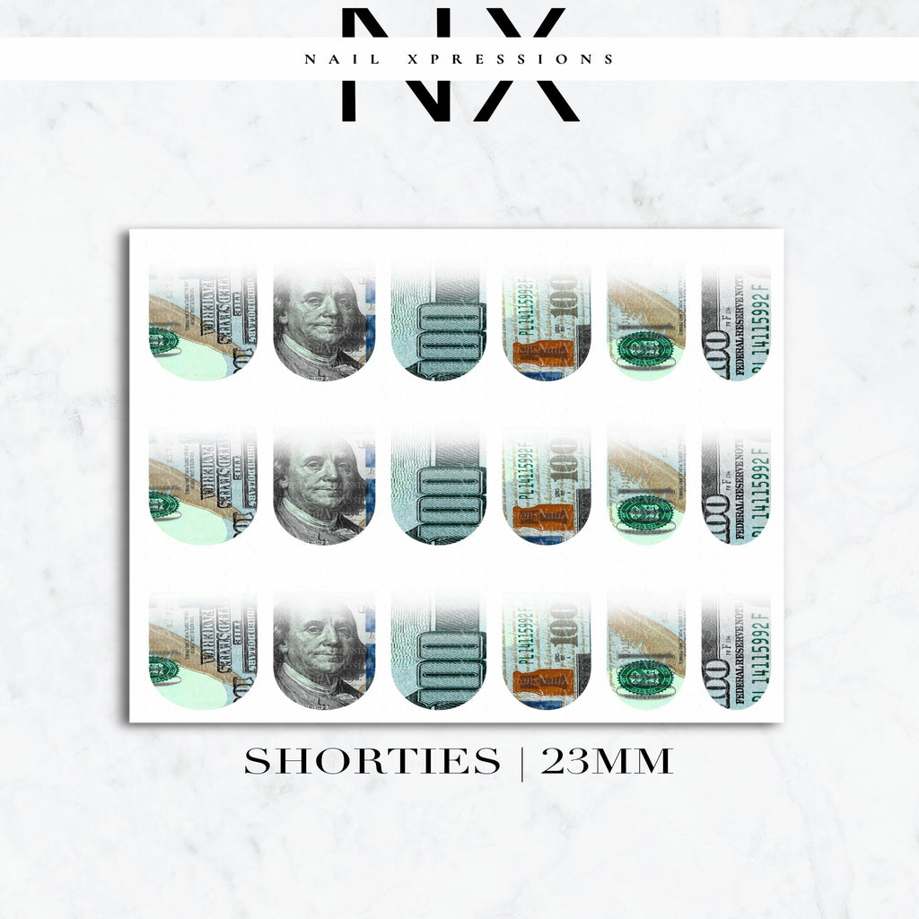 Ombré Money Bill Nail Decals | Nail Art Water Transfer | Nail Wraps