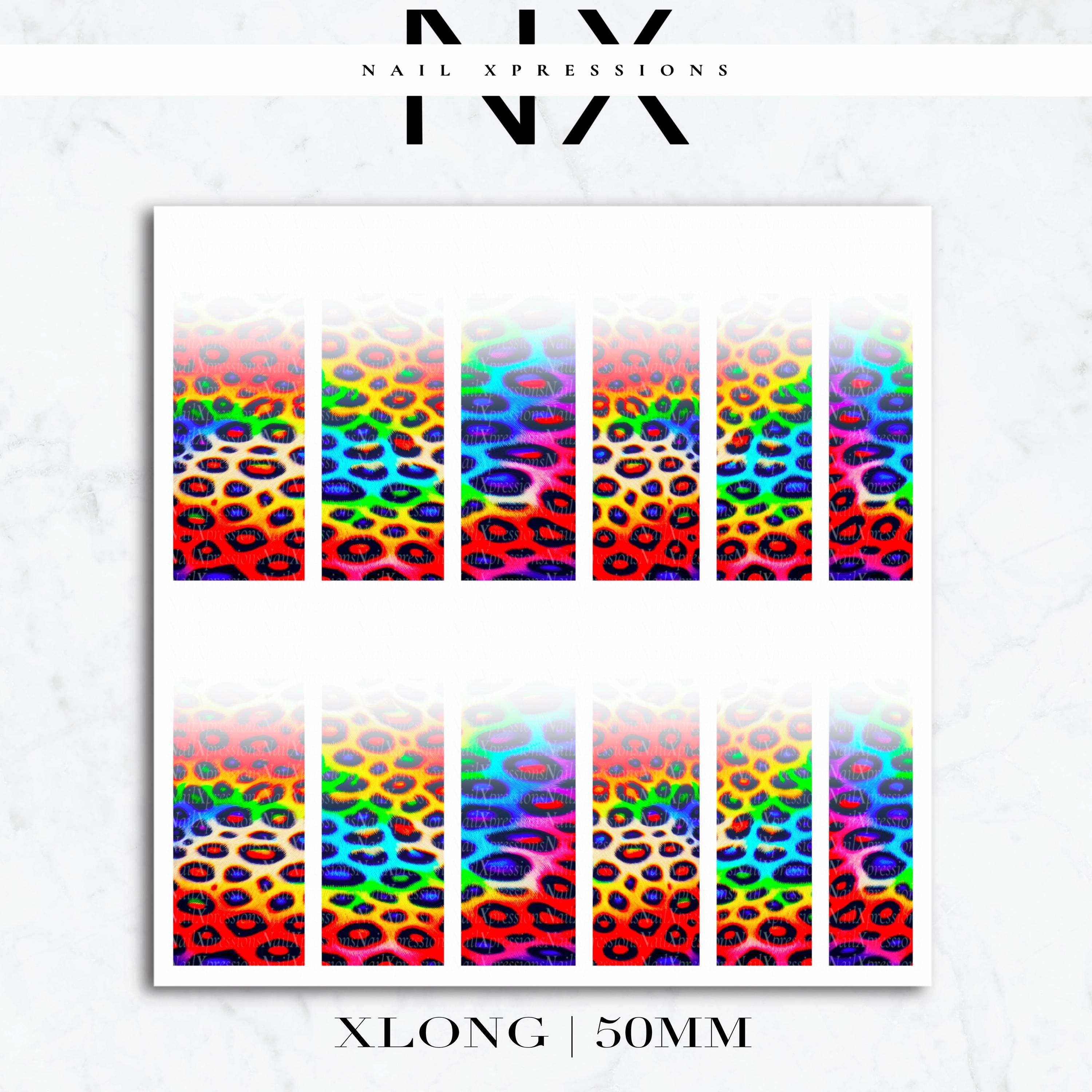 Ombré Leopard Rainbow Nail Decals | Nail Art Water Transfer | Nail Wraps