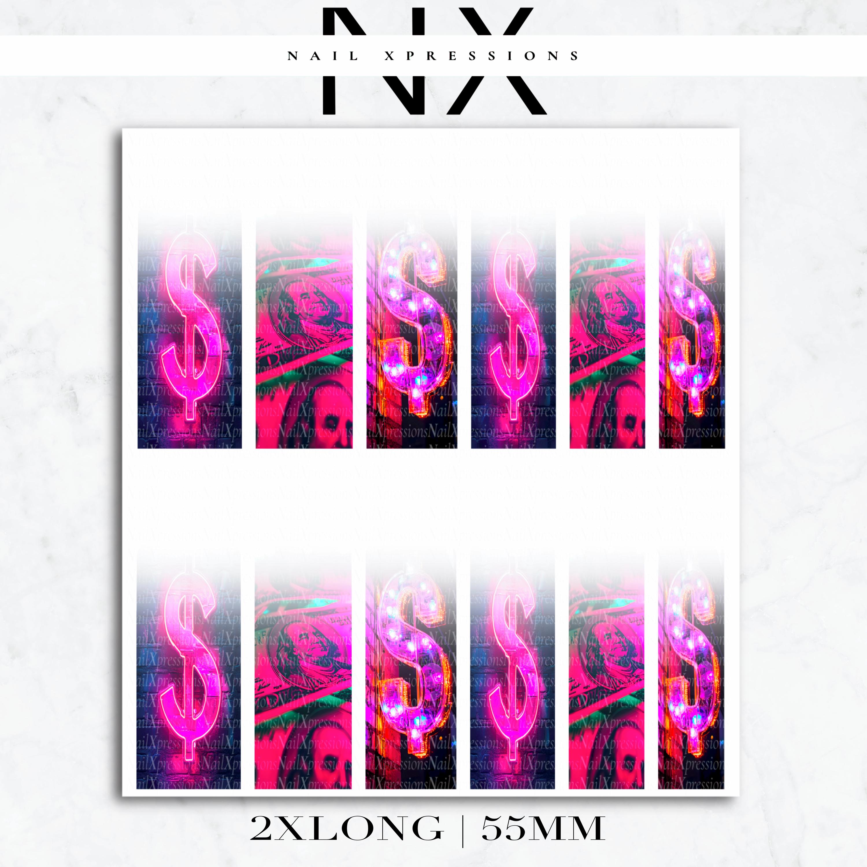 Ombré Pink Benjamin Money Nail Decals | Nail Art Water Transfer | Nail Wraps p