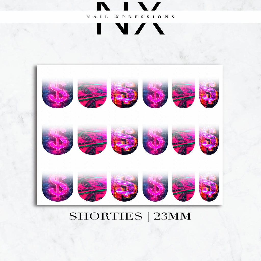 Ombré Pink Benjamin Money Nail Decals | Nail Art Water Transfer | Nail Wraps p