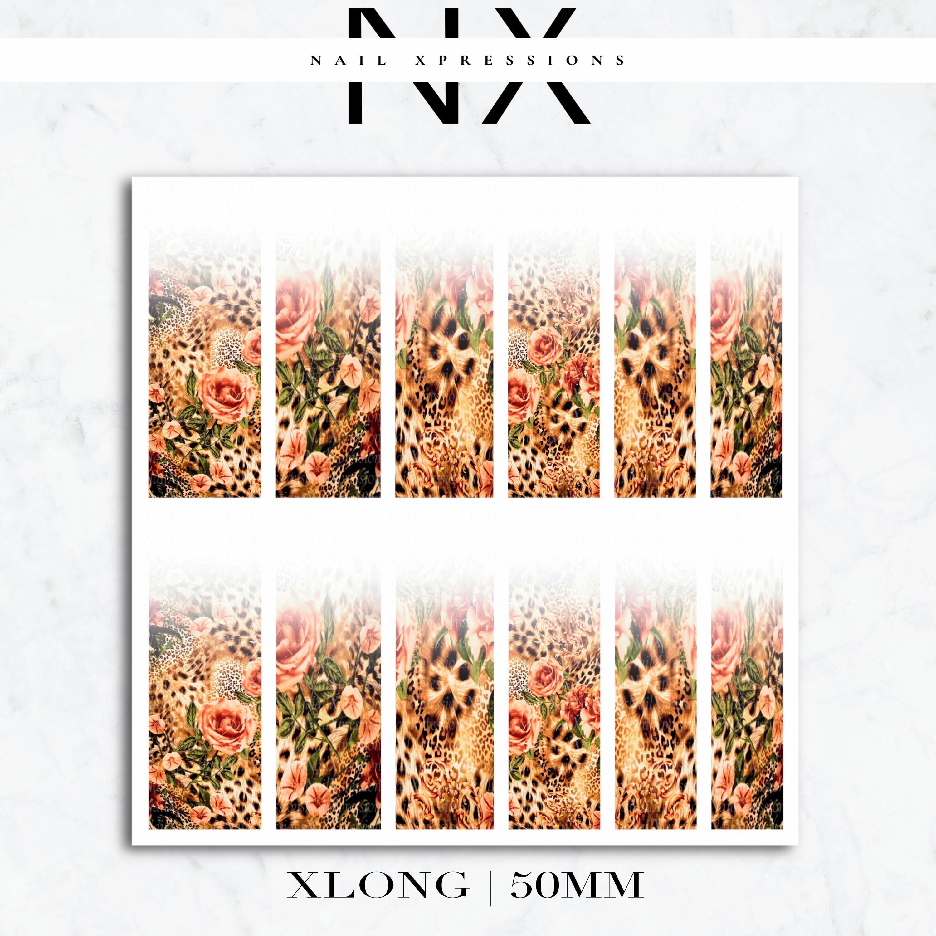 Ombré Safari Floral Nail Decals | Nail Art Water Transfer | Nail Wraps