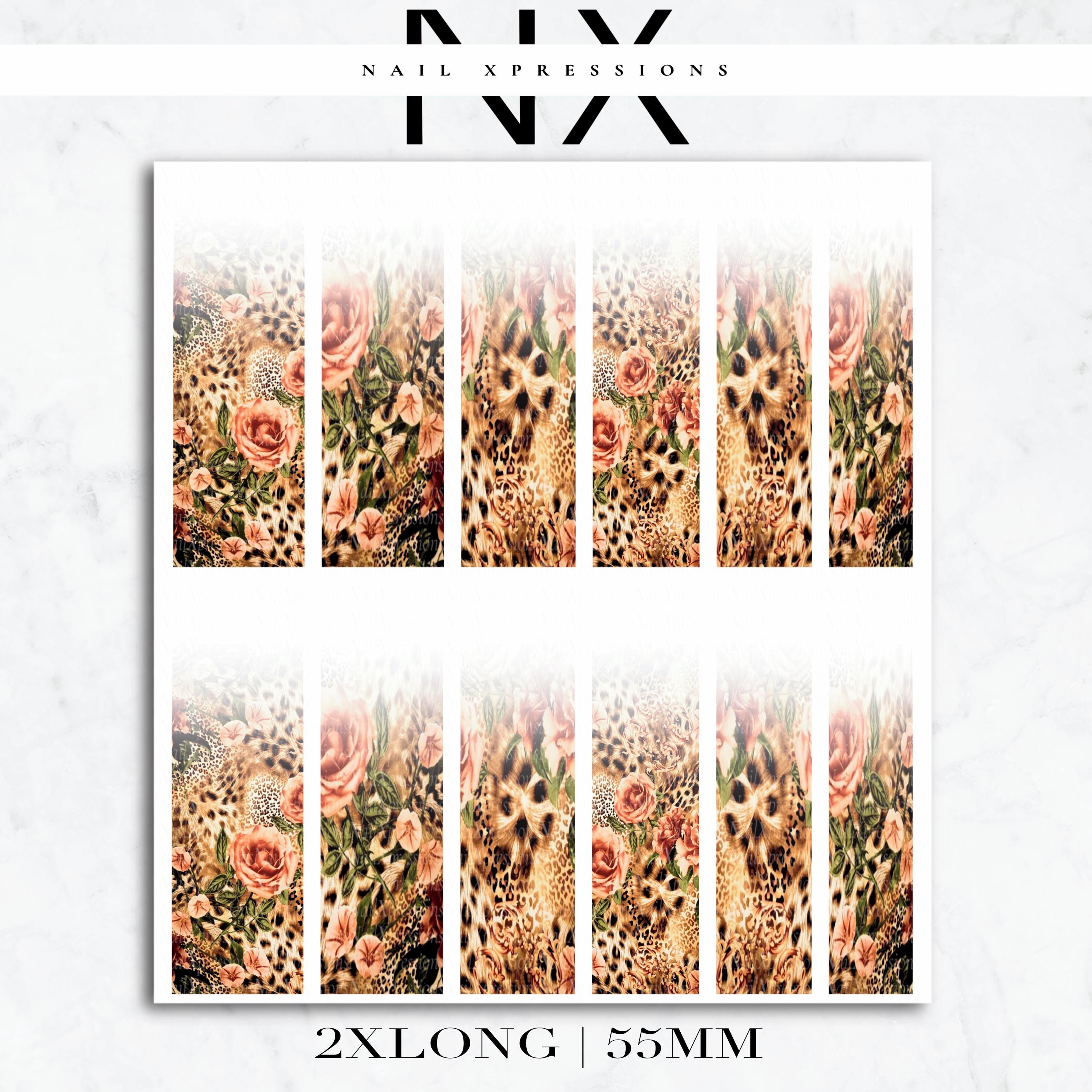 Ombré Safari Floral Nail Decals | Nail Art Water Transfer | Nail Wraps