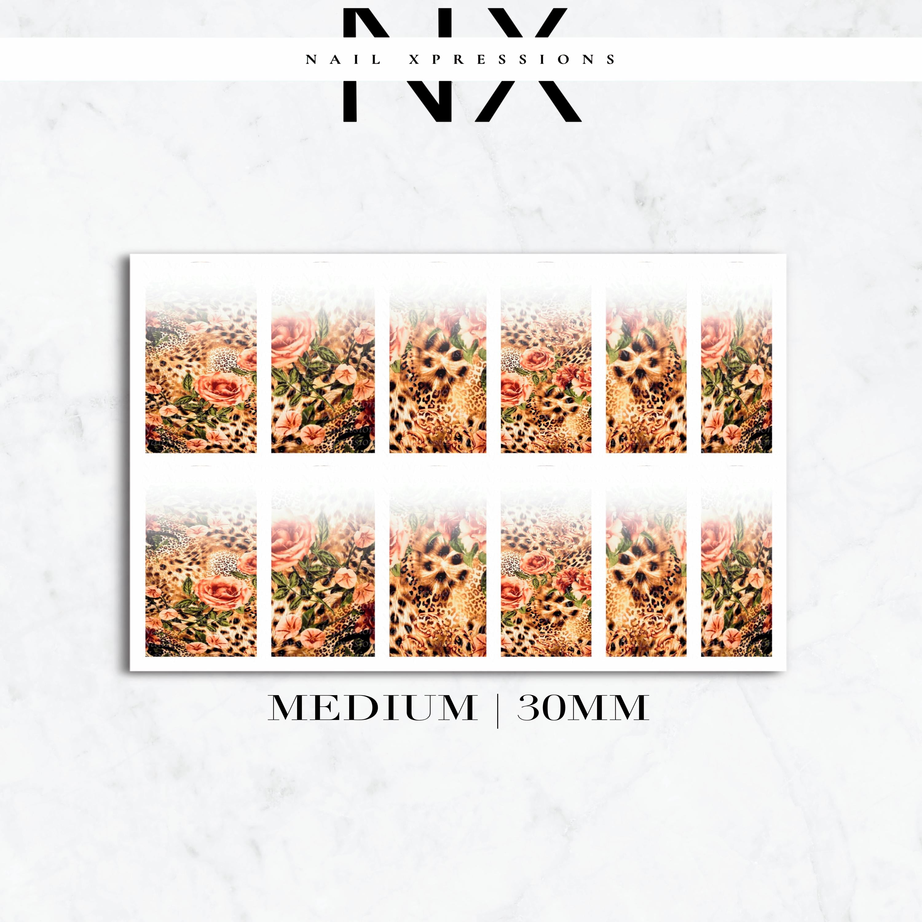 Ombré Safari Floral Nail Decals | Nail Art Water Transfer | Nail Wraps