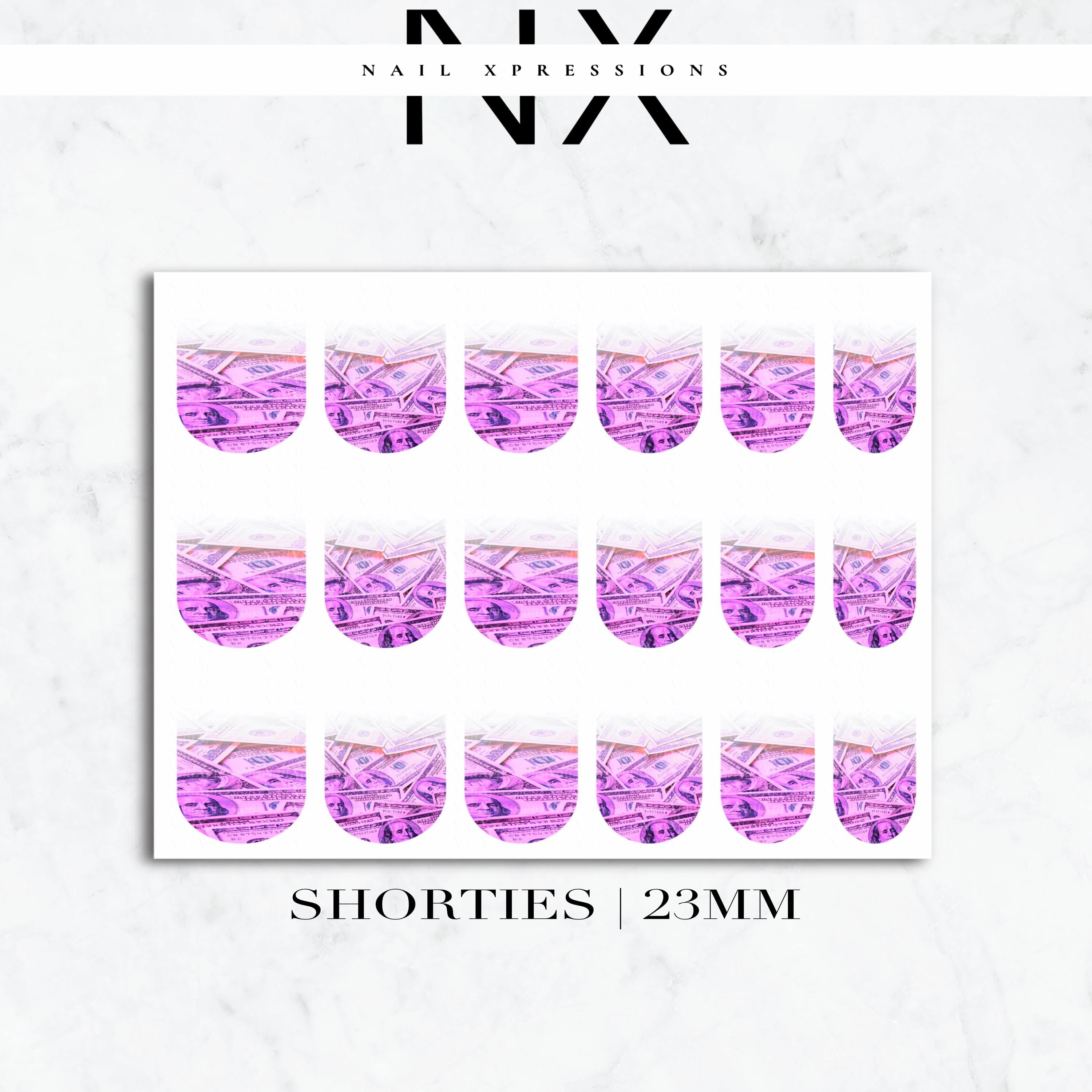 Pink Ombré Benjamin Bill Nail Decals | Nail Art Water Transfer | Nail Wraps