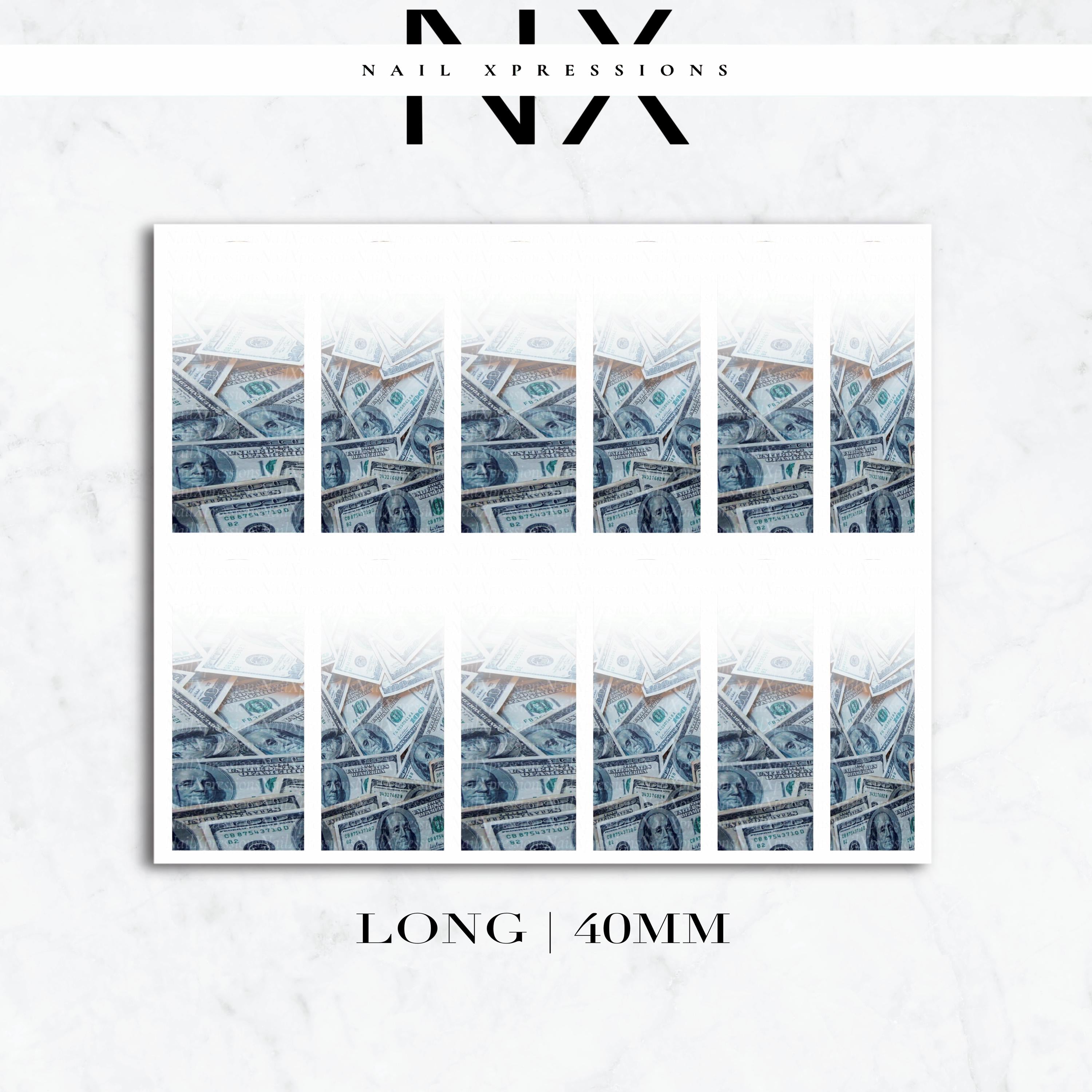 Ombré Benjamin Bill Nail Decals | Nail Art Water Transfer | Nail Wraps