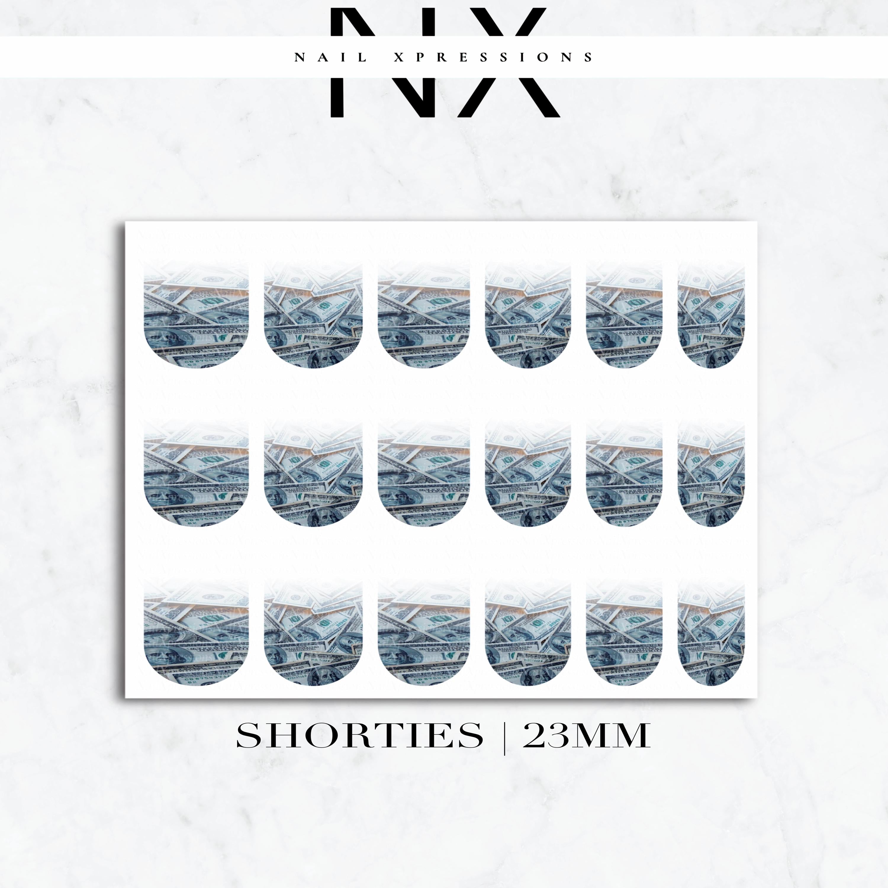 Ombré Benjamin Bill Nail Decals | Nail Art Water Transfer | Nail Wraps