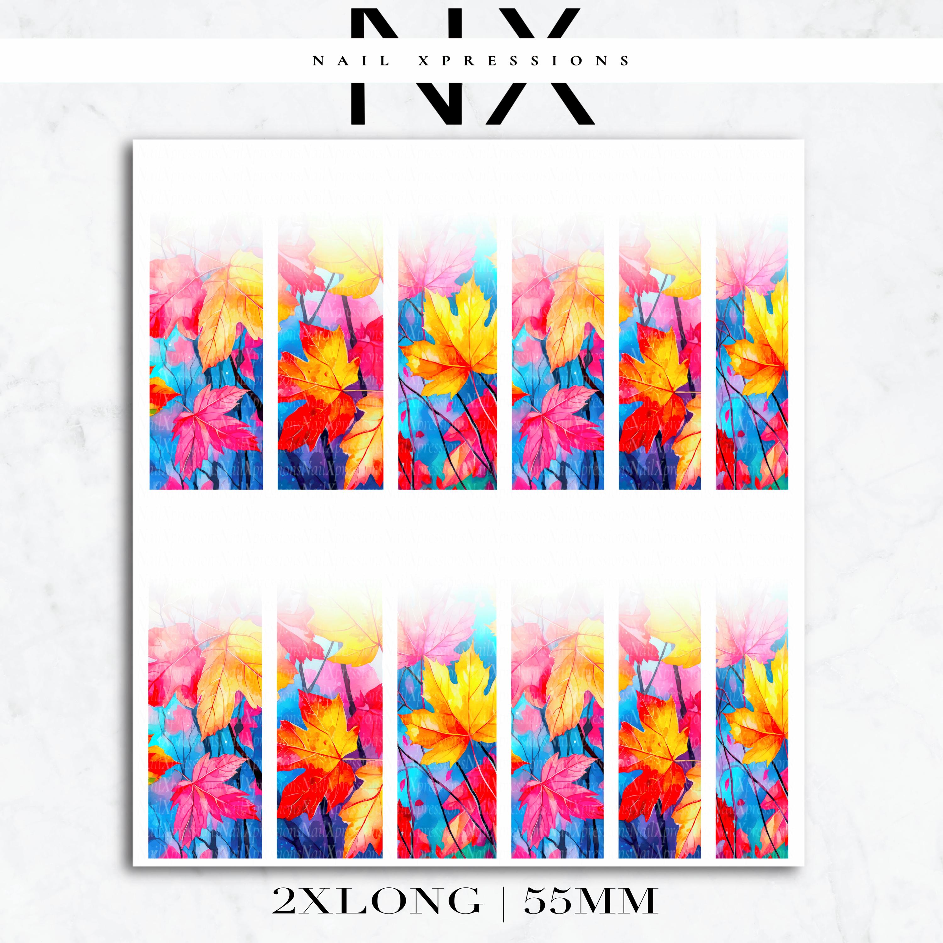 Ombré Fall Leaves Nail Wraps | Nail Art Water Transfer | Nail Wraps