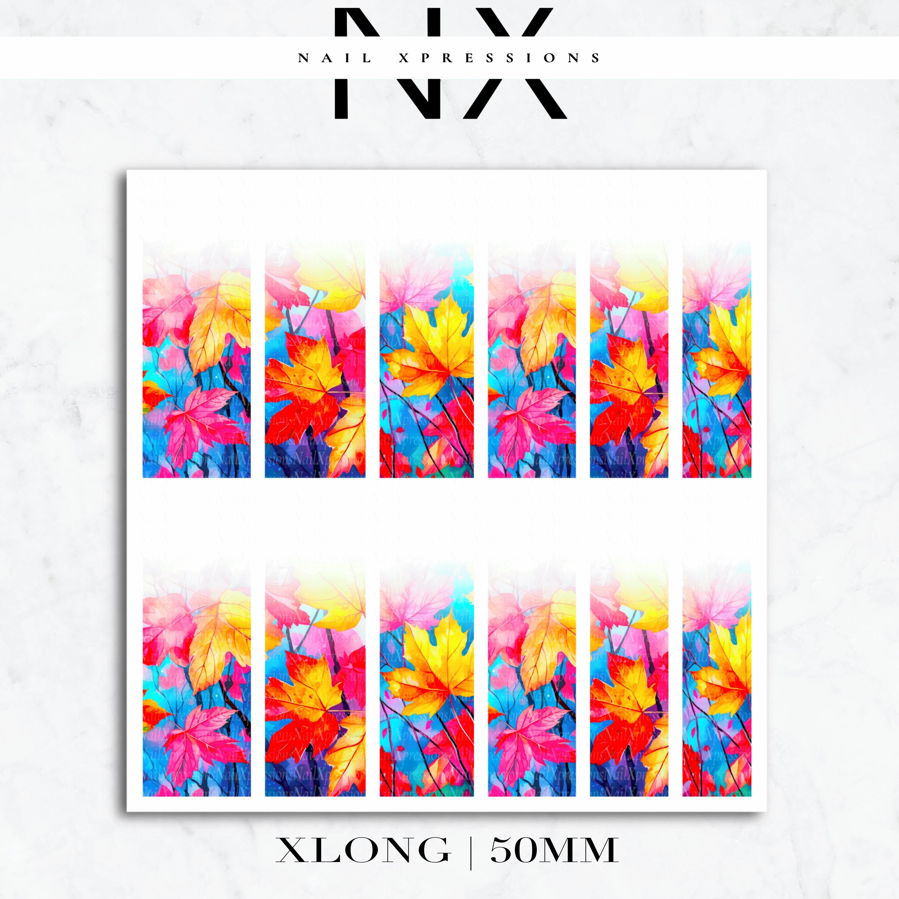 Ombré Fall Leaves Nail Wraps | Nail Art Water Transfer | Nail Wraps