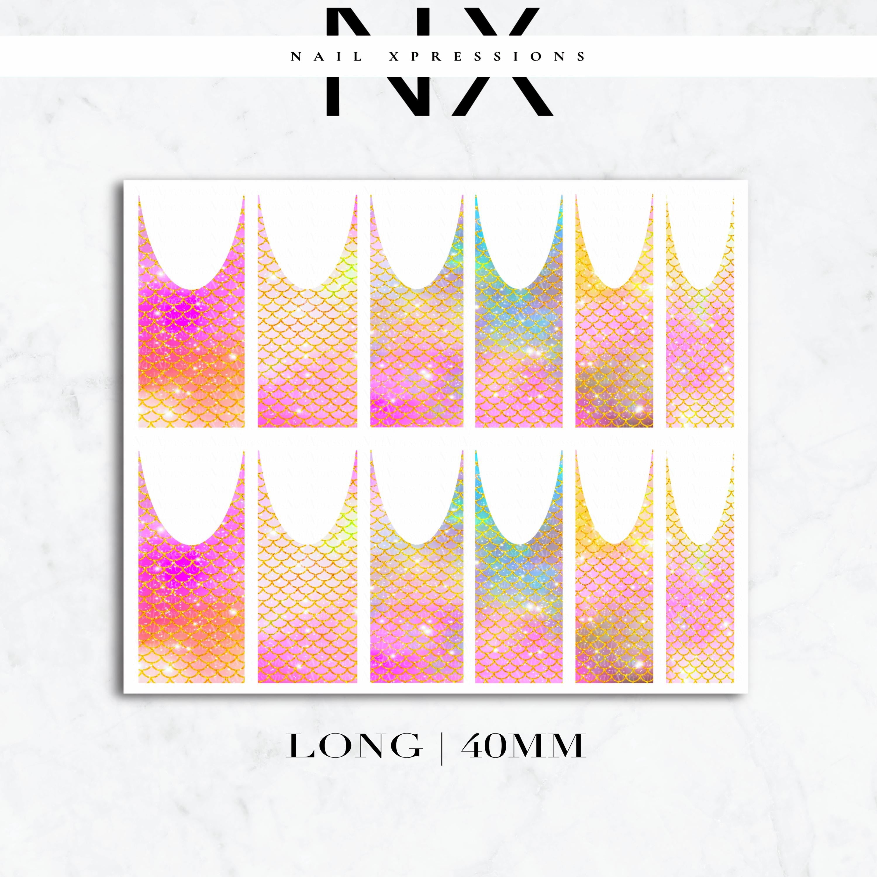 Mermaid French Nail Decals | Nail Art Water Transfer | Nail Wraps