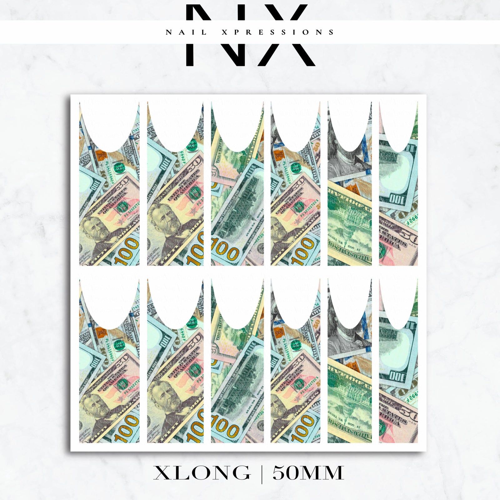 French Money Nail Decals | Nail Art Water Transfer | Nail Wraps