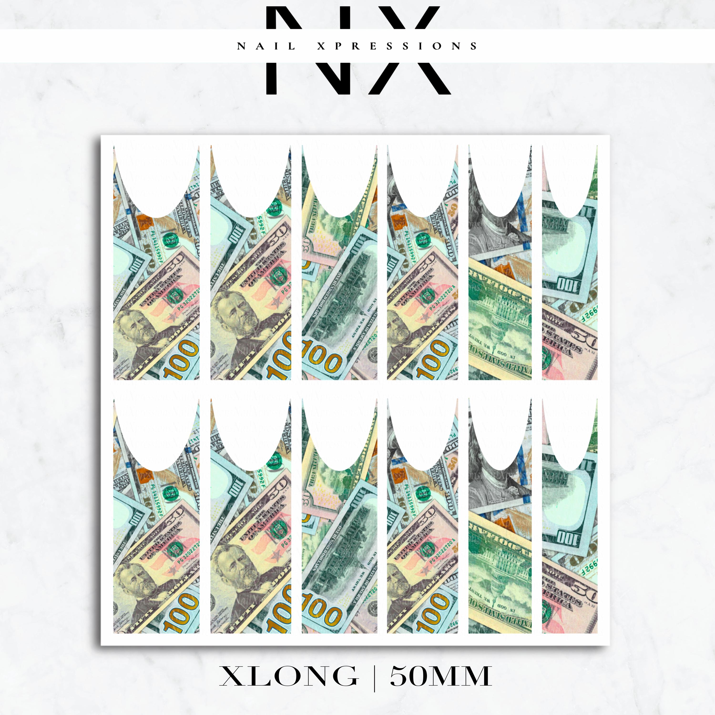 French Money Nail Decals | Nail Art Water Transfer | Nail Wraps