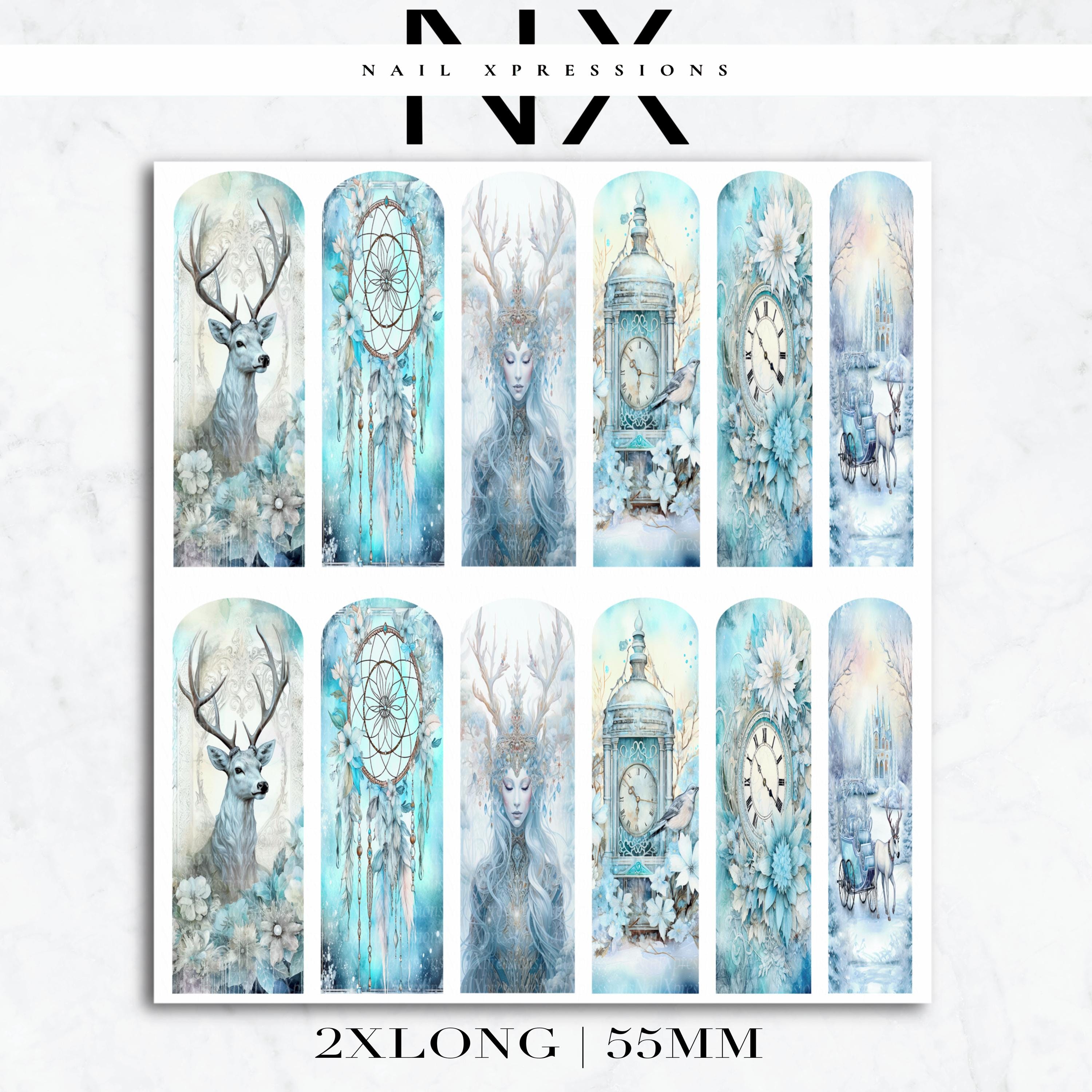 Winter Magic Forest Nail Decals | Nail Art Water Transfer | Nail Wraps