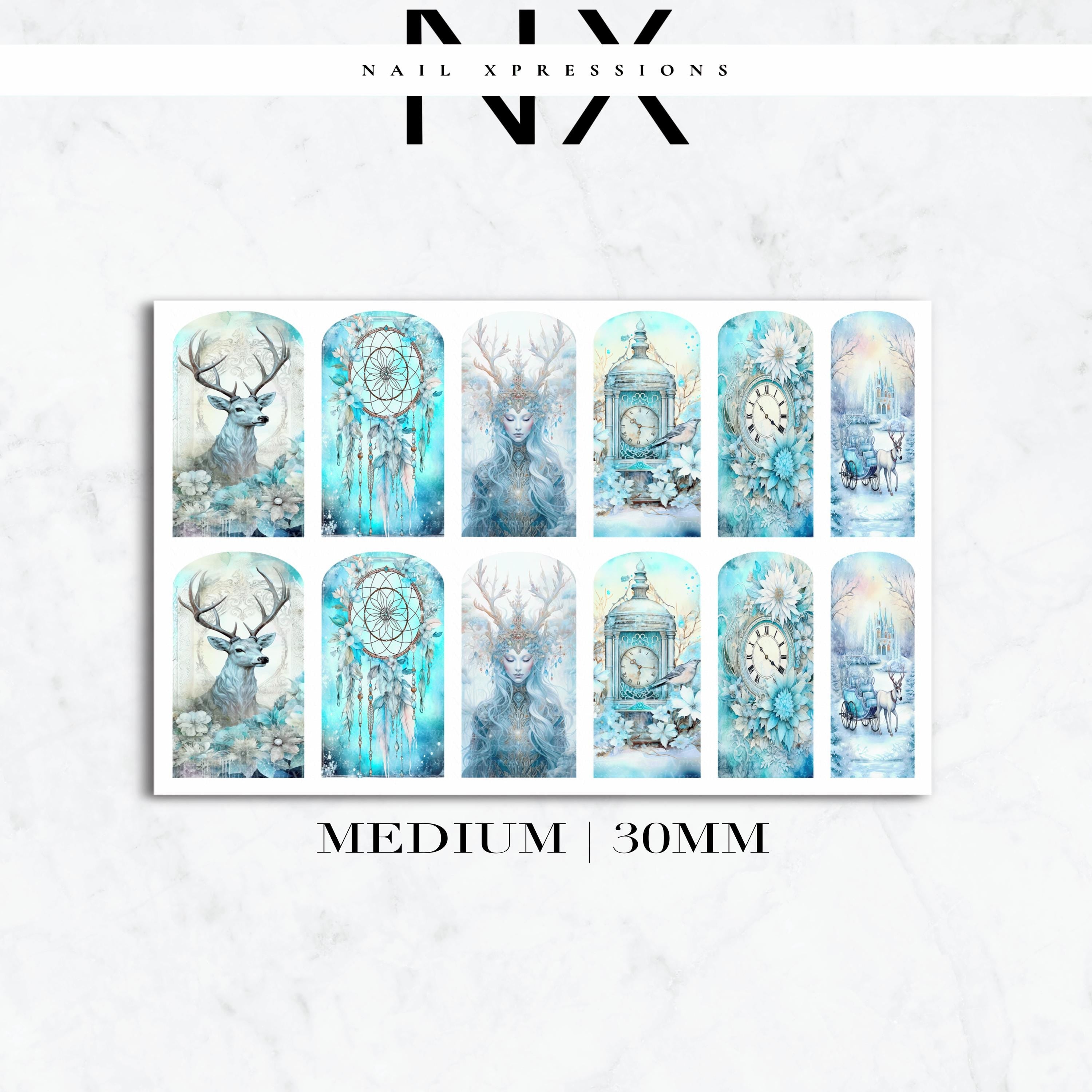 Winter Magic Forest Nail Decals | Nail Art Water Transfer | Nail Wraps