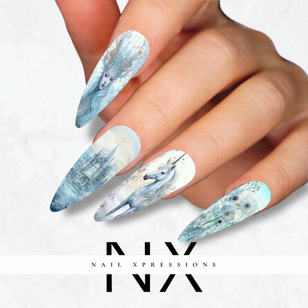 Enchanted Winter Nail Decals | Nail Art Water Transfer | Nail Wraps