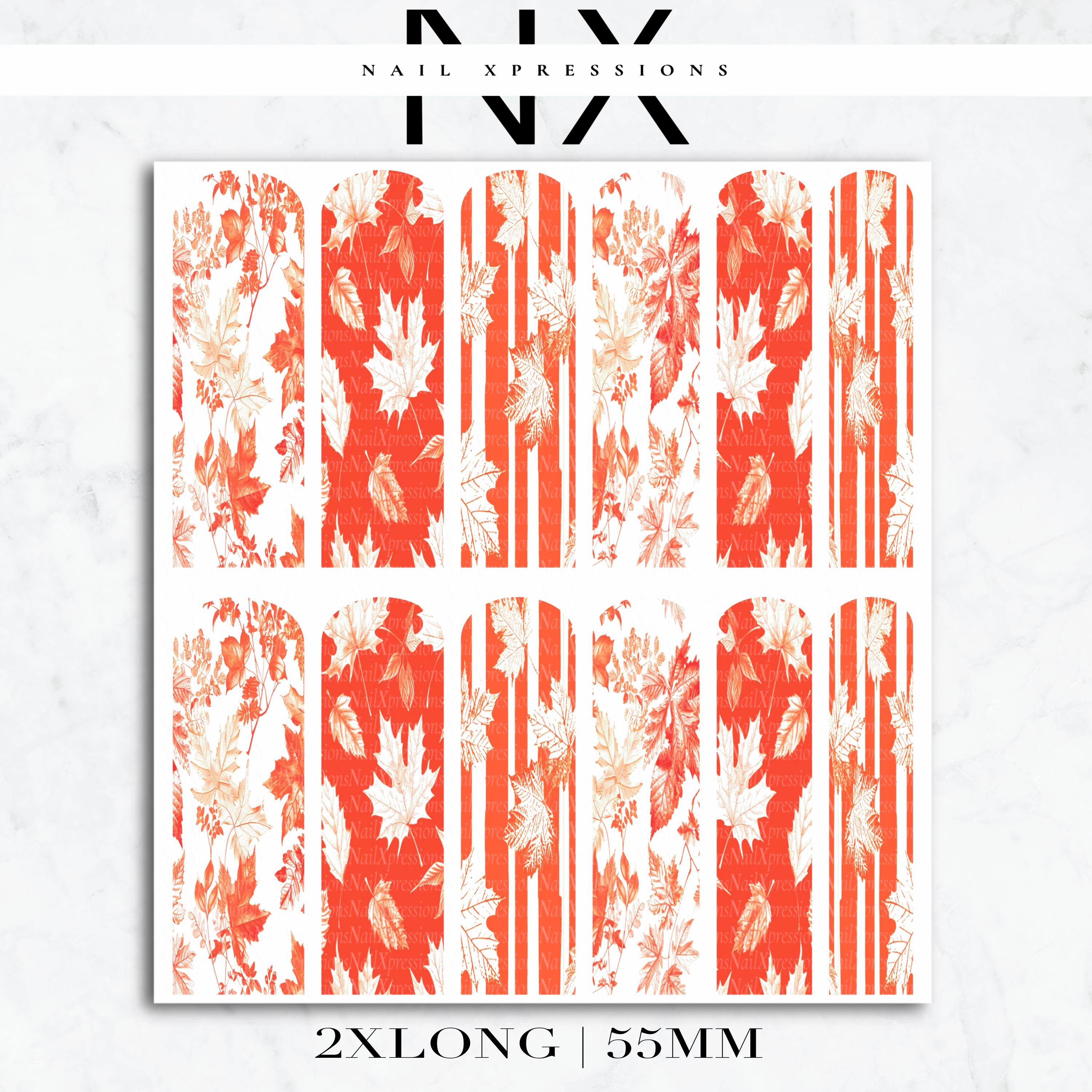 Golden Maple Fall Nail Decals | Nail Art Water Transfer | Nail Wraps