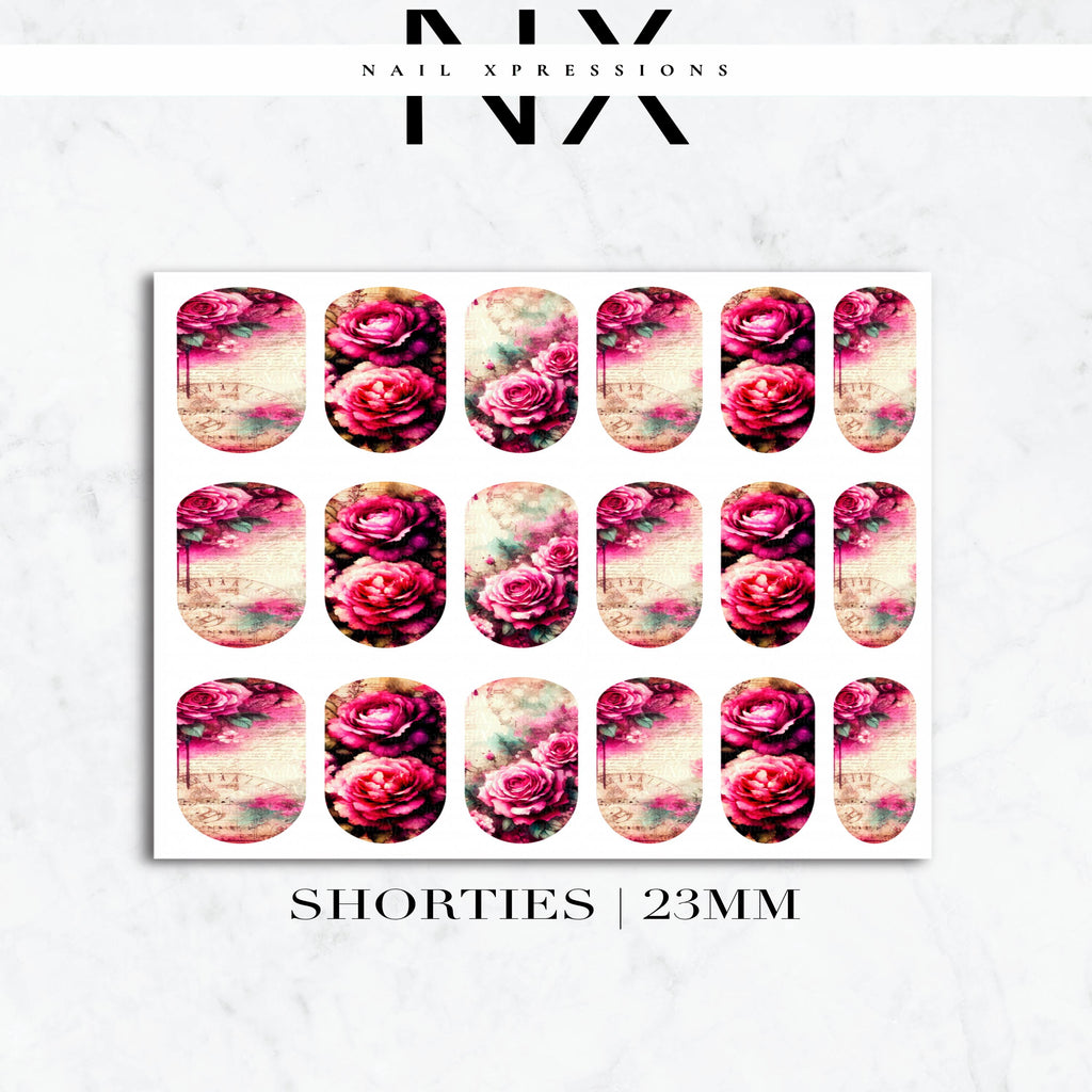 Vintage Roses Nail Decals | Nail Art Water Transfer | Nail Wraps