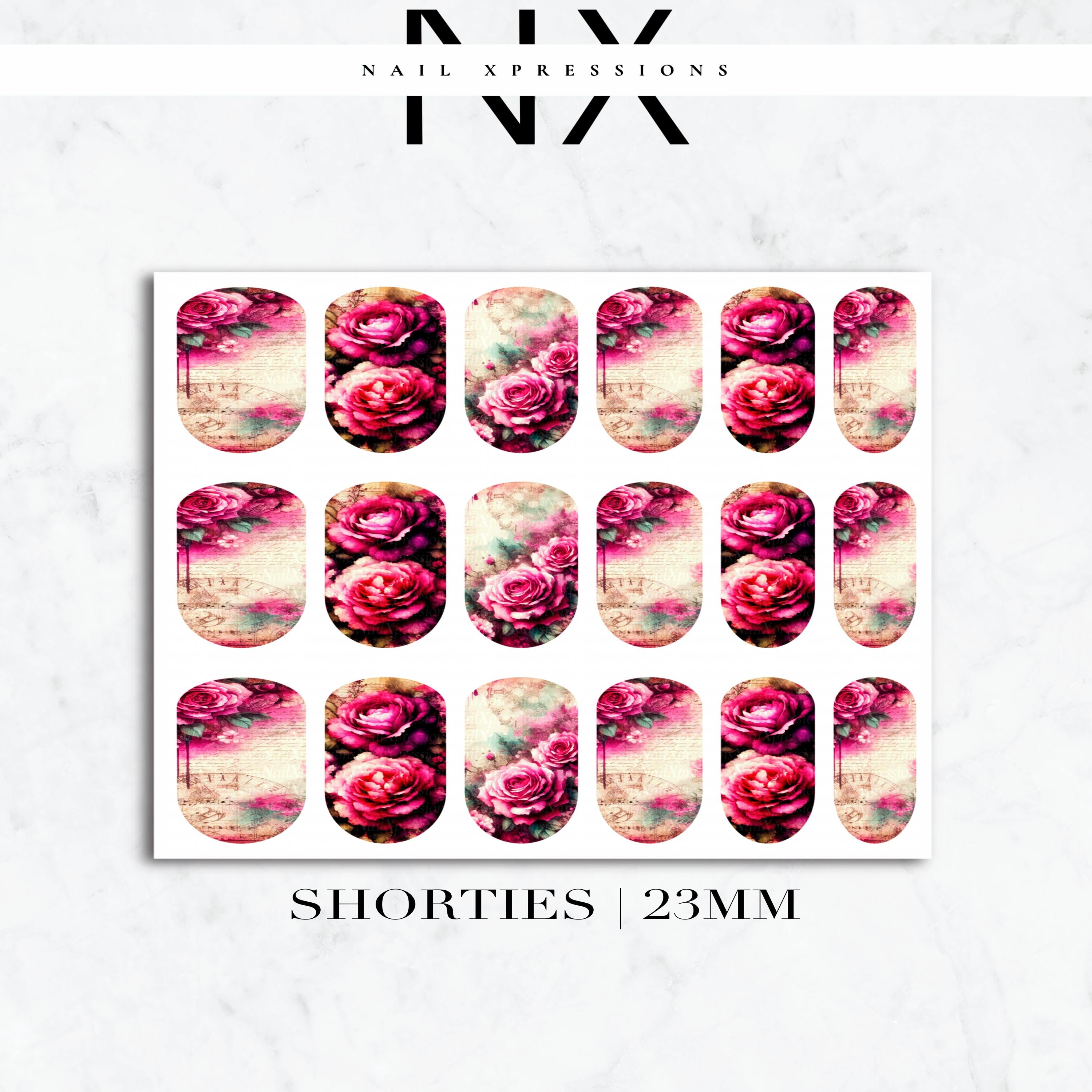 Vintage Roses Nail Decals | Nail Art Water Transfer | Nail Wraps