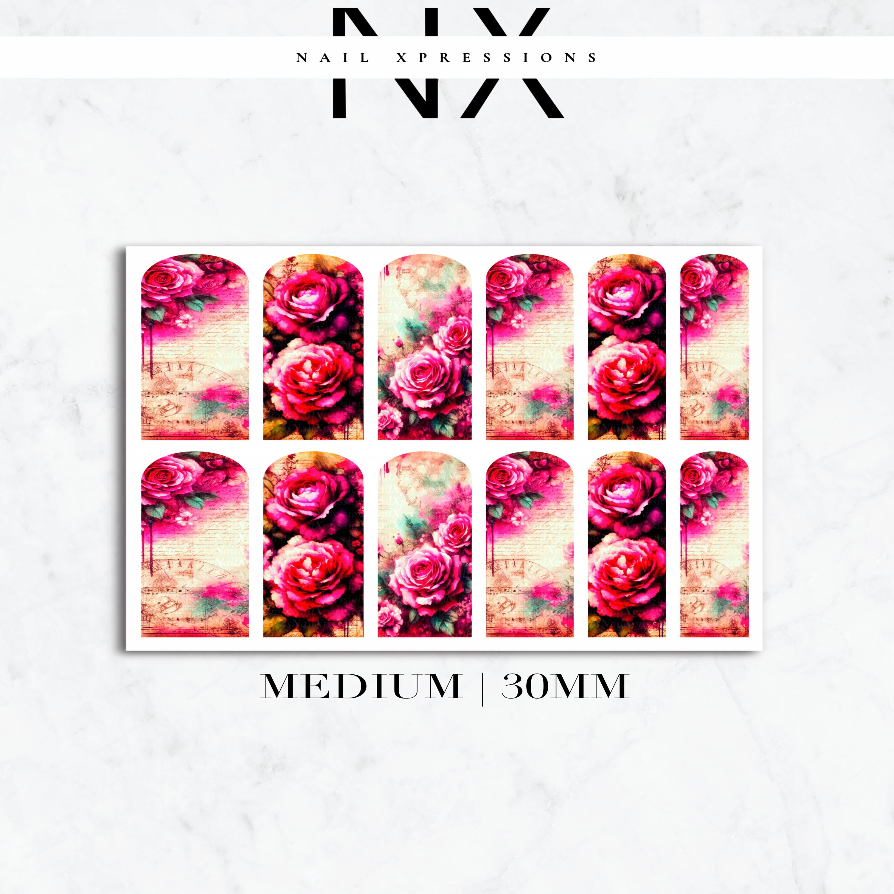 Vintage Roses Nail Decals | Nail Art Water Transfer | Nail Wraps