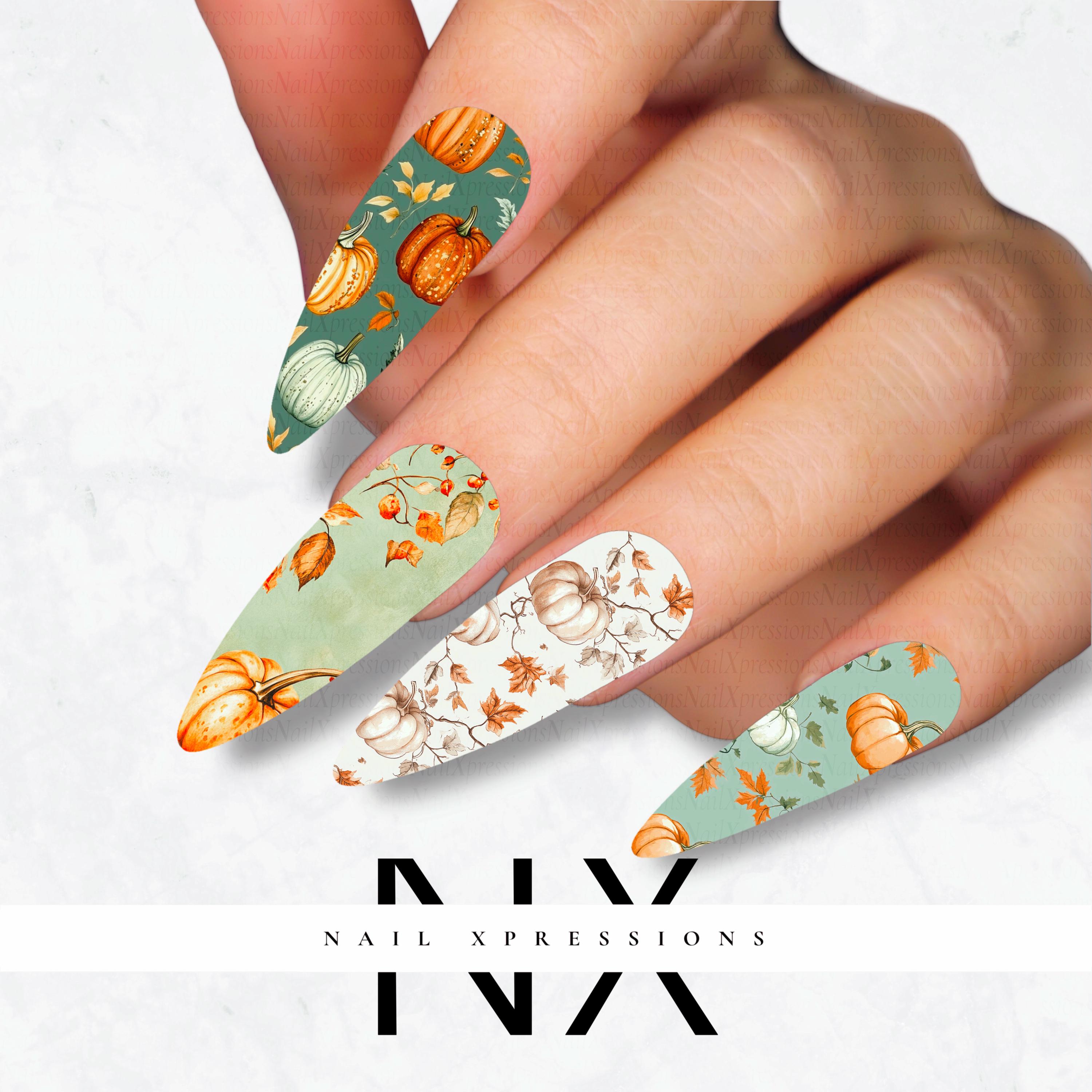 Vintage Pastel Fall Mix Nail Decals | Nail Art Water Transfer | Nail Wraps