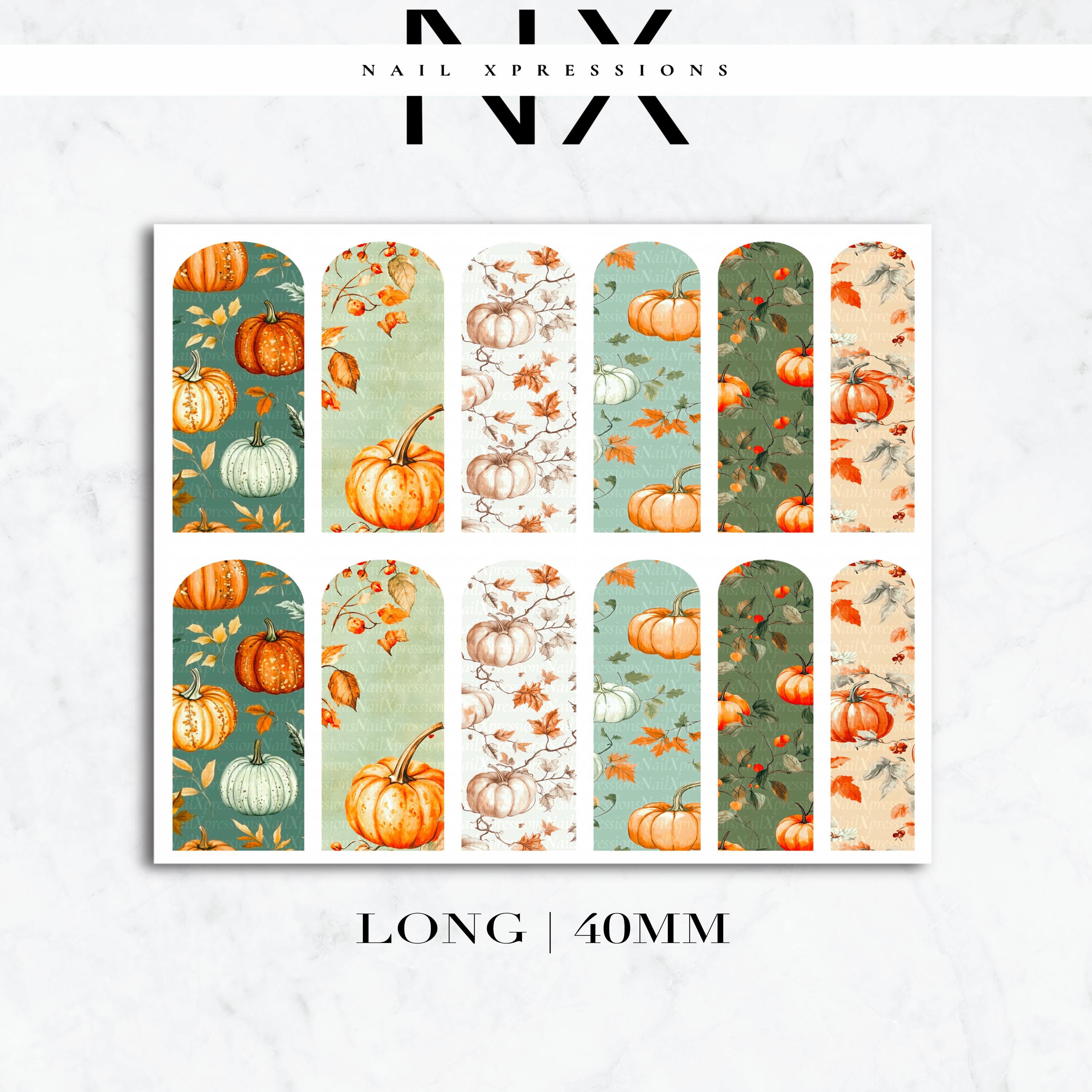 Vintage Pastel Fall Mix Nail Decals | Nail Art Water Transfer | Nail Wraps