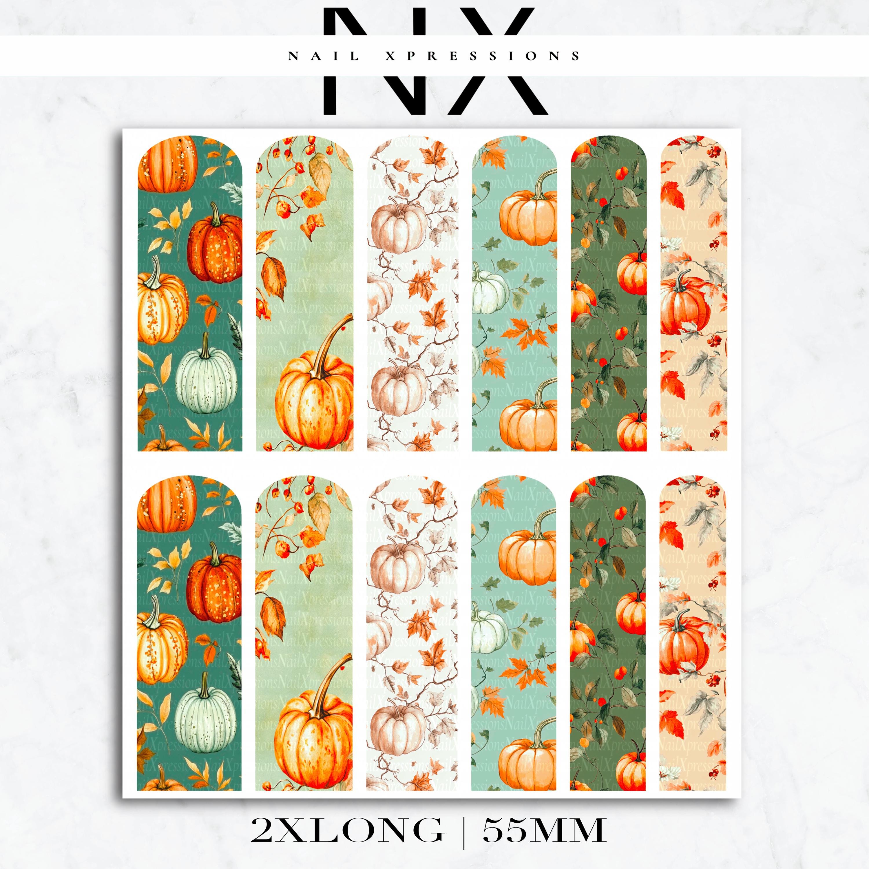 Vintage Pastel Fall Mix Nail Decals | Nail Art Water Transfer | Nail Wraps
