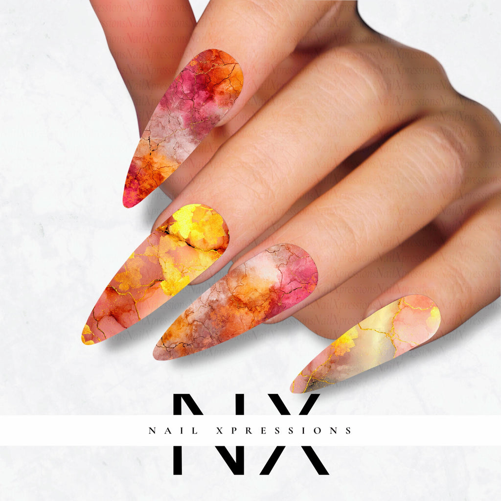 Marble Fall Nail Decals | Nail Art Water Transfer | Nail Wraps