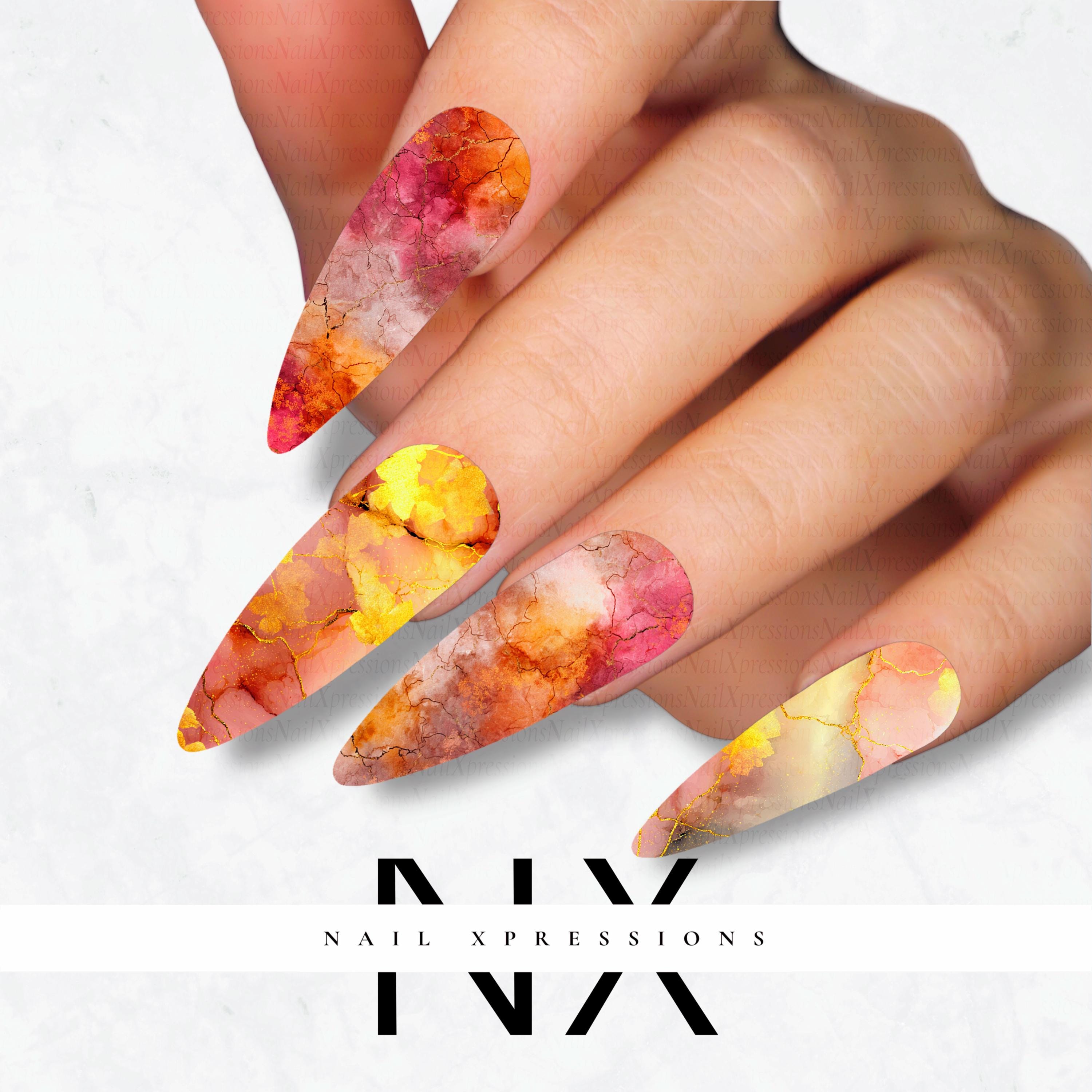 Marble Fall Nail Decals | Nail Art Water Transfer | Nail Wraps
