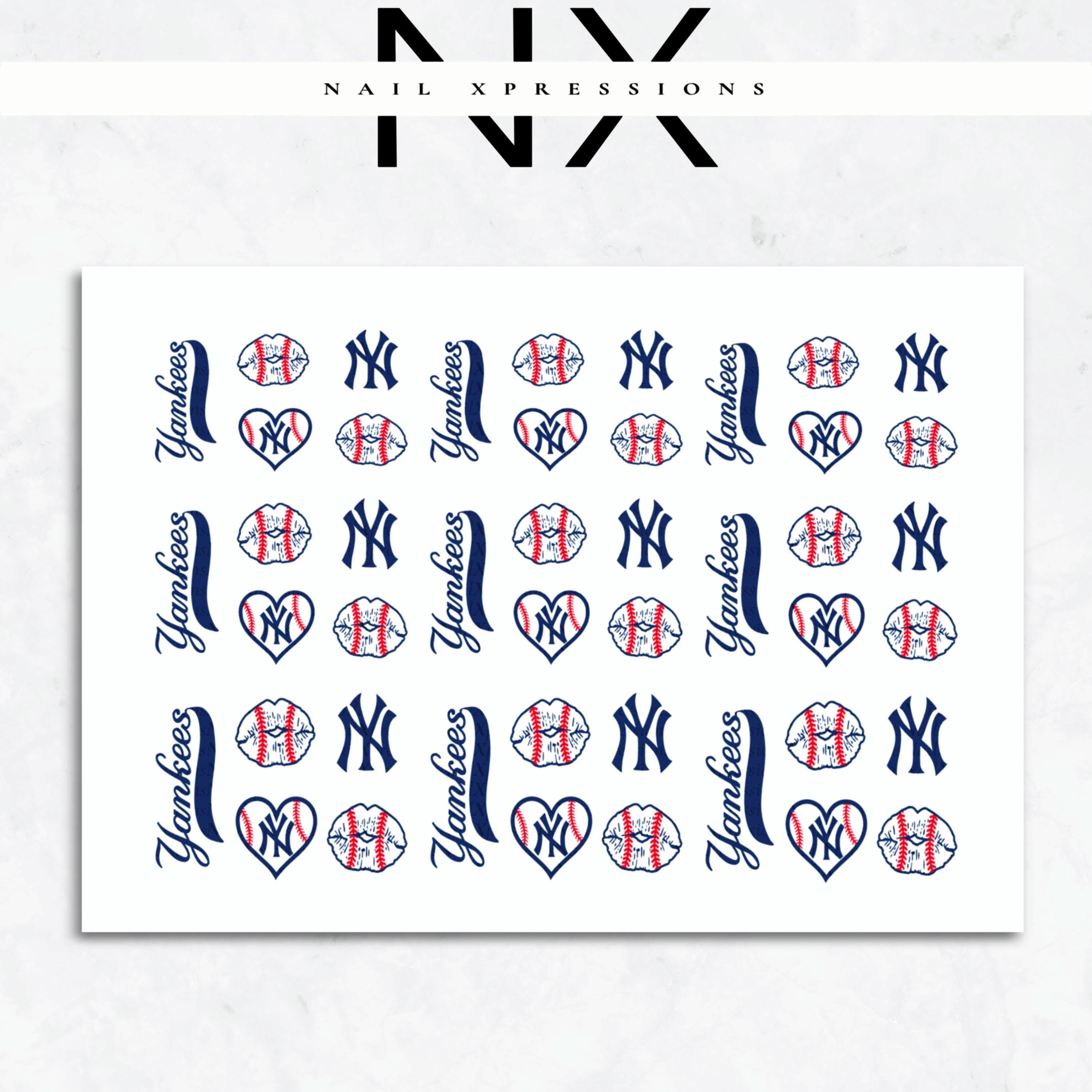 Baseball Yankee Water Nail Decals