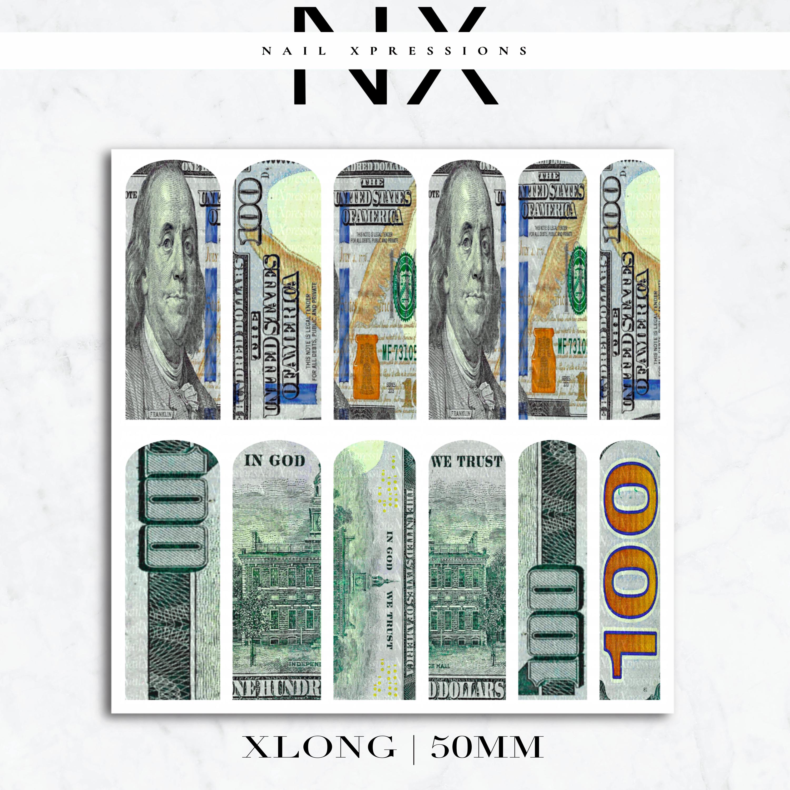 Benjamin Bill Nail Decals | Nail Art Water Transfer | Nail Wraps