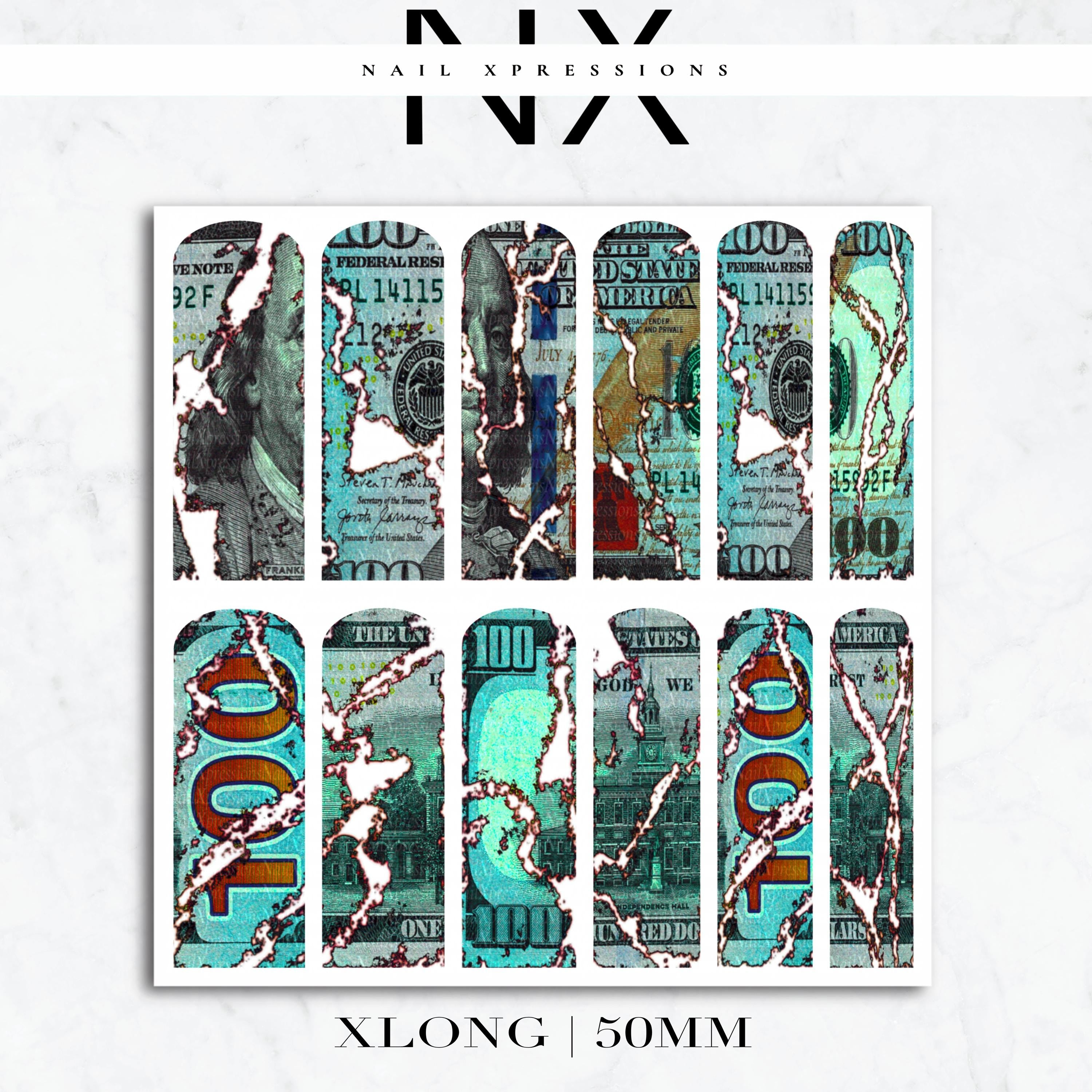 Hundreds Burnt Bill Nail Decals | Nail Art Water Transfer | Nail Wraps