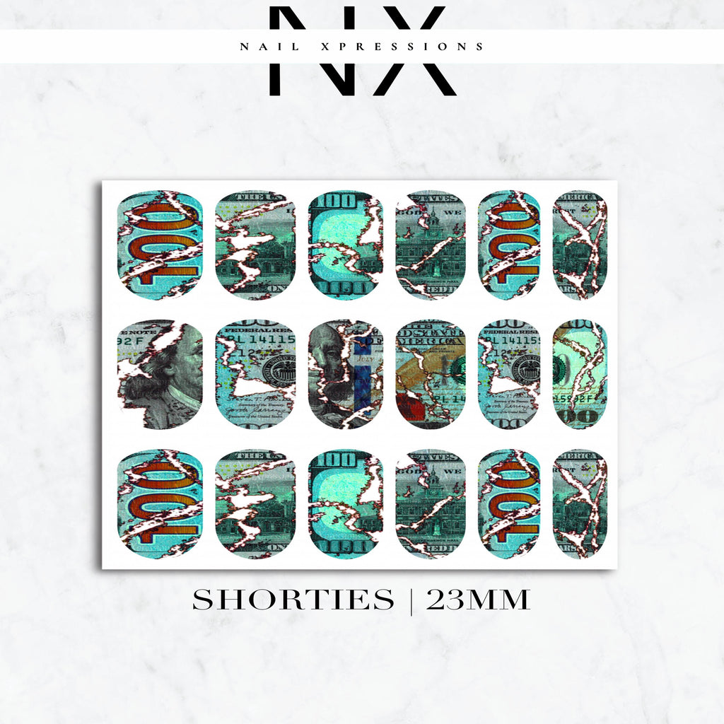 Hundreds Burnt Bill Nail Decals | Nail Art Water Transfer | Nail Wraps