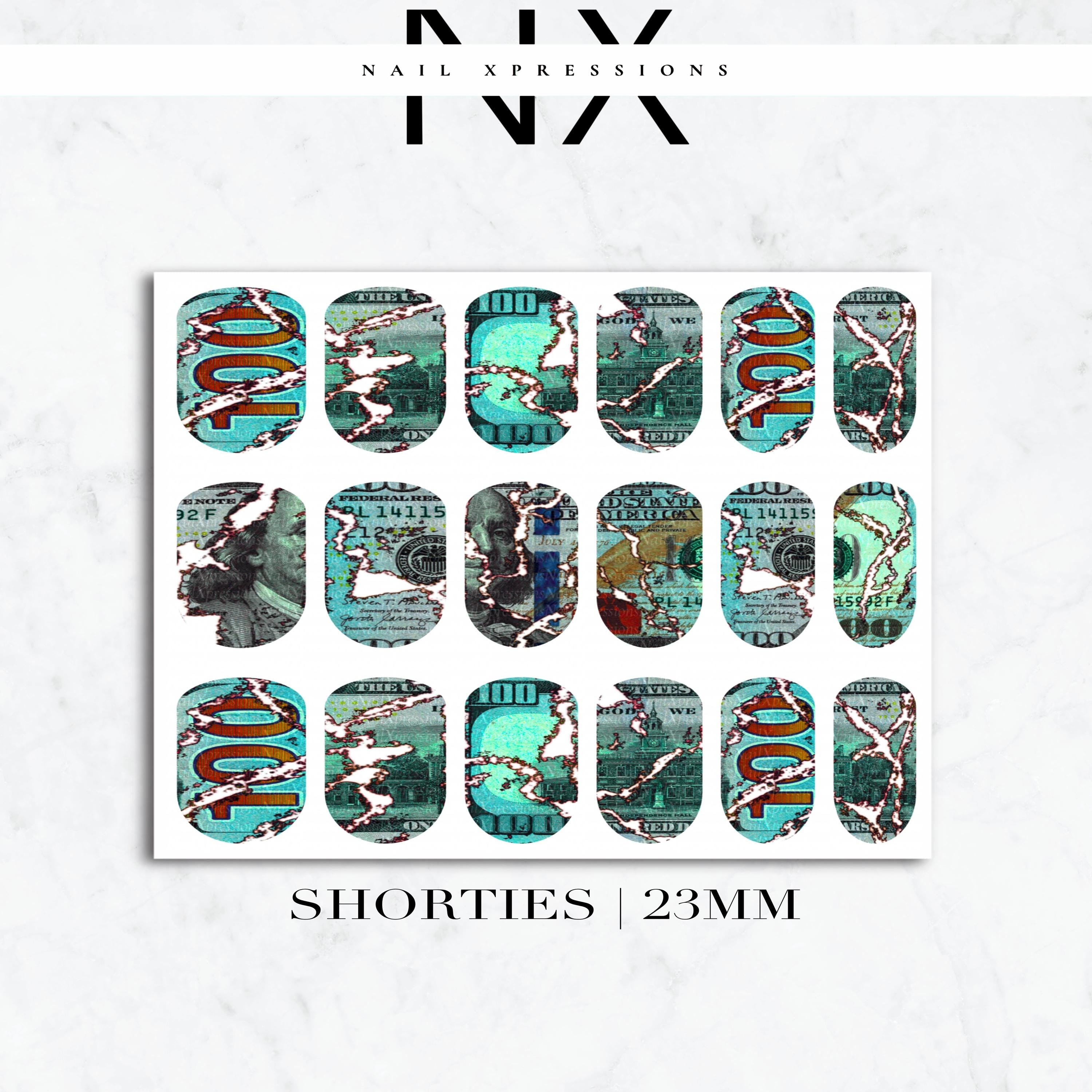 Hundreds Burnt Bill Nail Decals | Nail Art Water Transfer | Nail Wraps