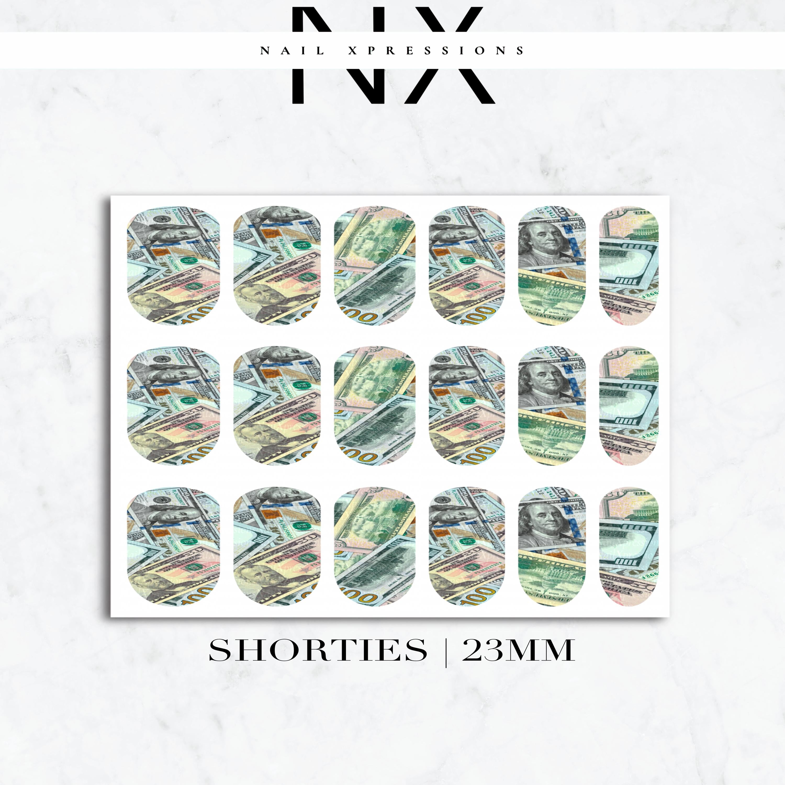 Scattered Bills Money Nail Decals | Nail Art Water Transfer | Nail Wraps