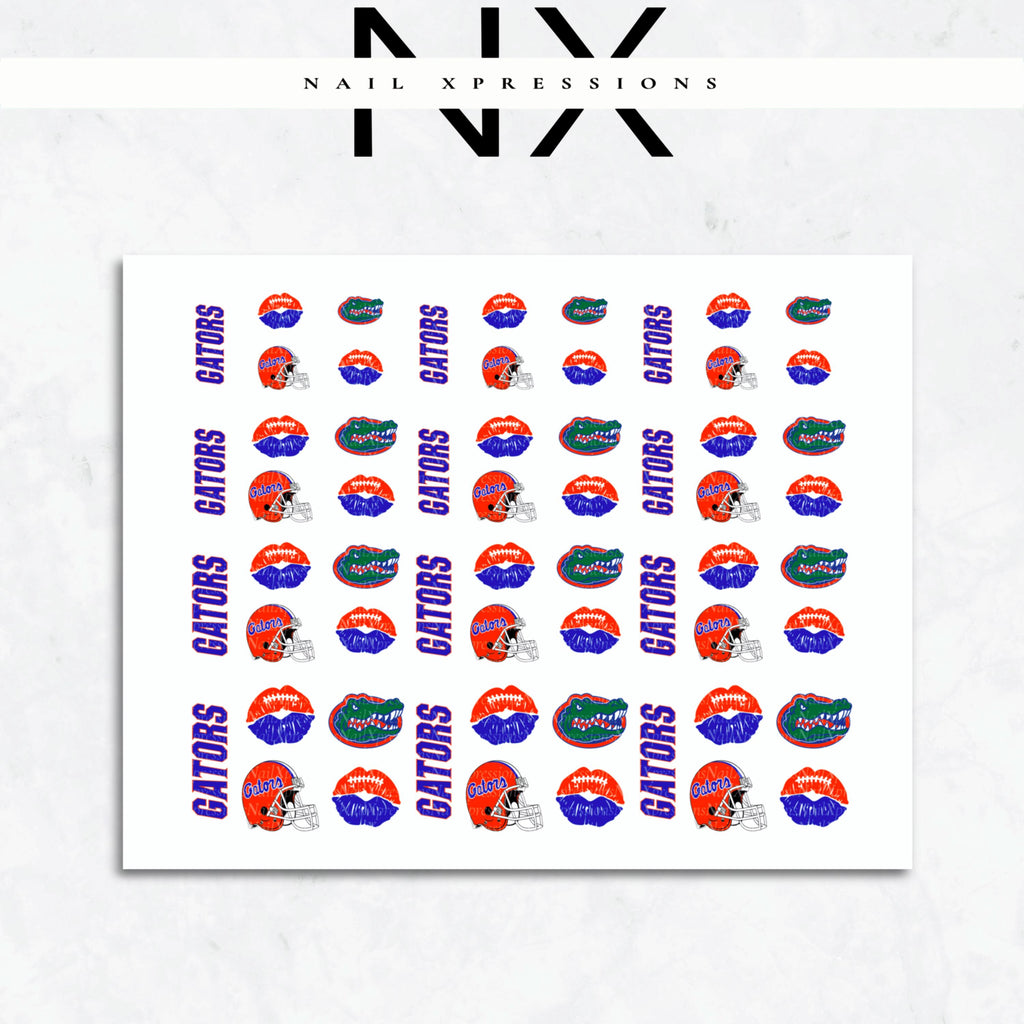 Gators Football Nail Art | Football Nail Stickers or Nail Water Decals