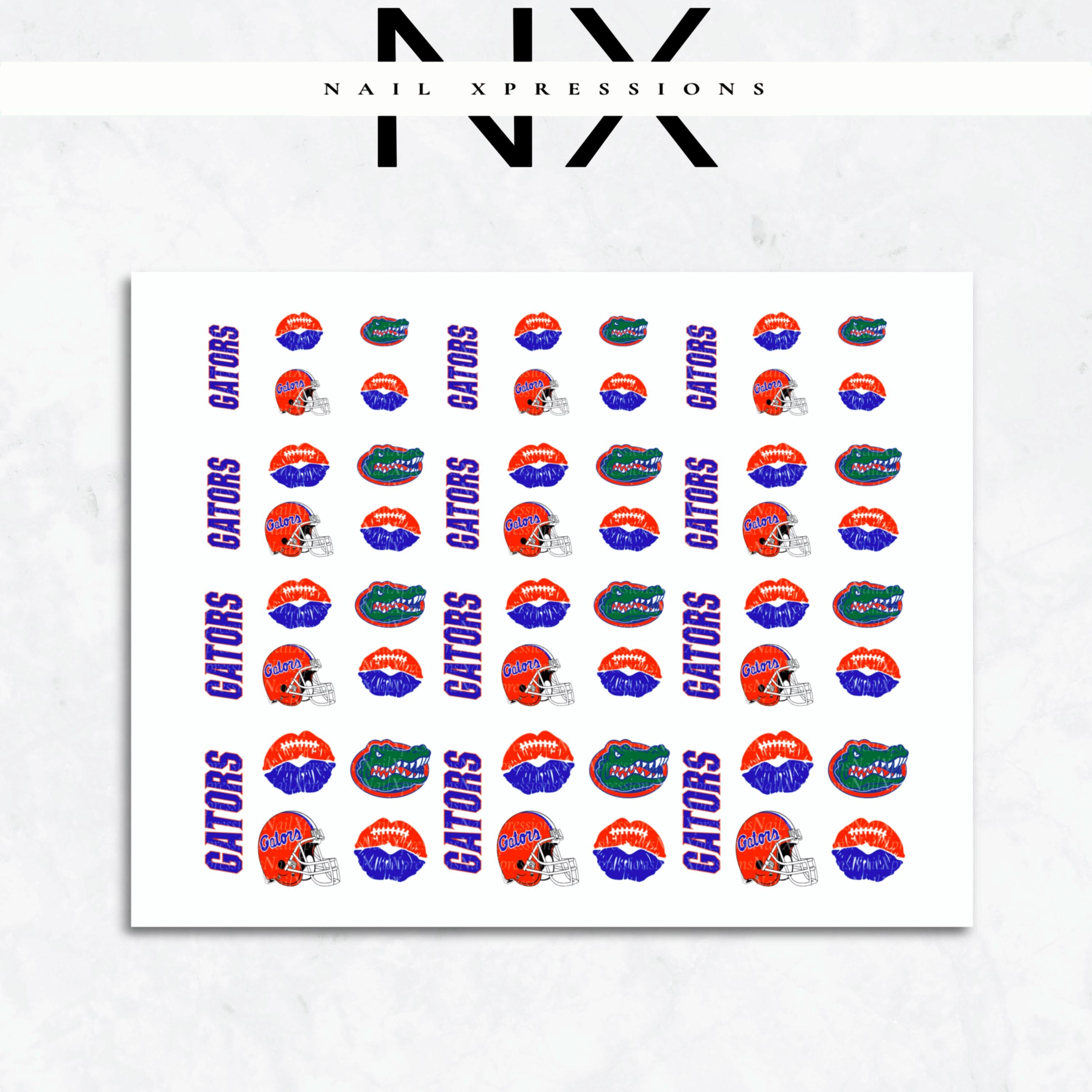 Gators Football Nail Art | Football Nail Stickers or Nail Water Decals