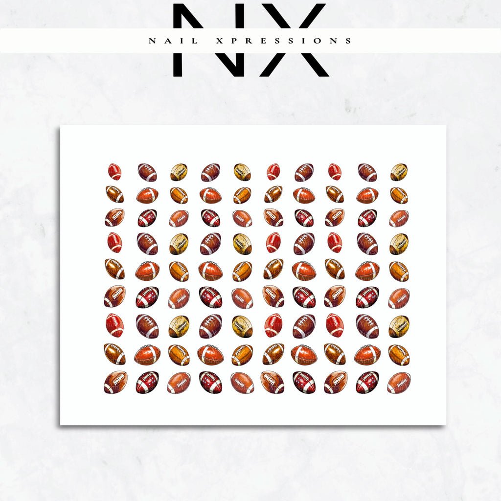 Collection Football Nail Art | Football Nail Stickers or Nail Water Decals