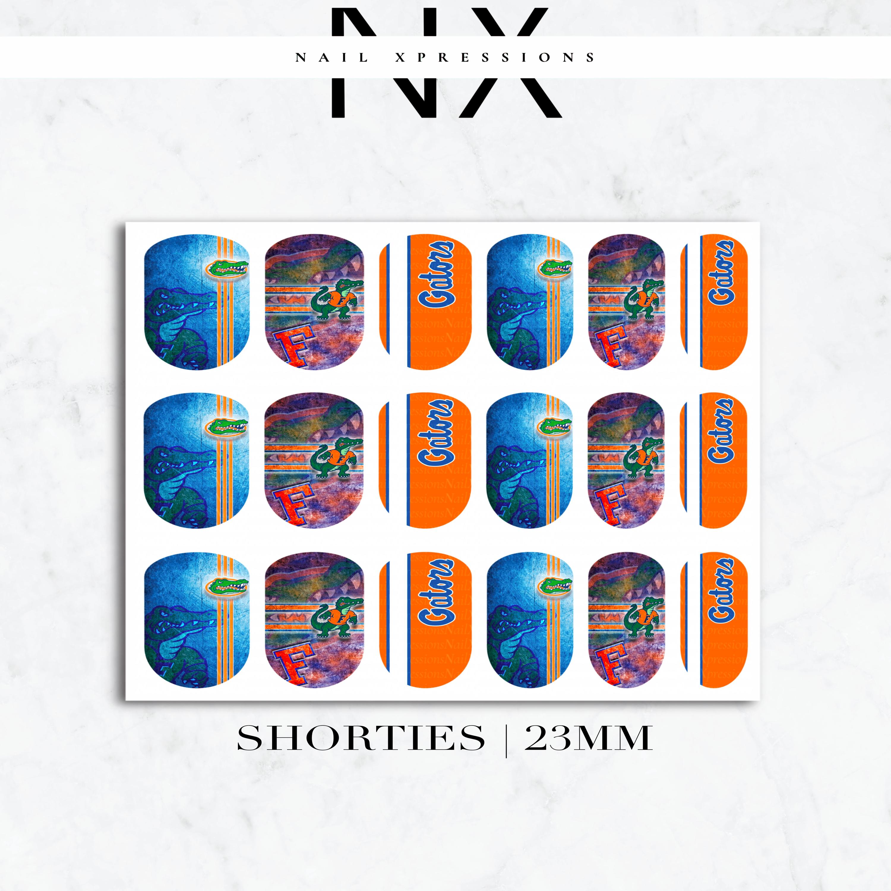 Florida Gators Football Nail Art | Waterslide Nail Wraps | Football Nail Designs