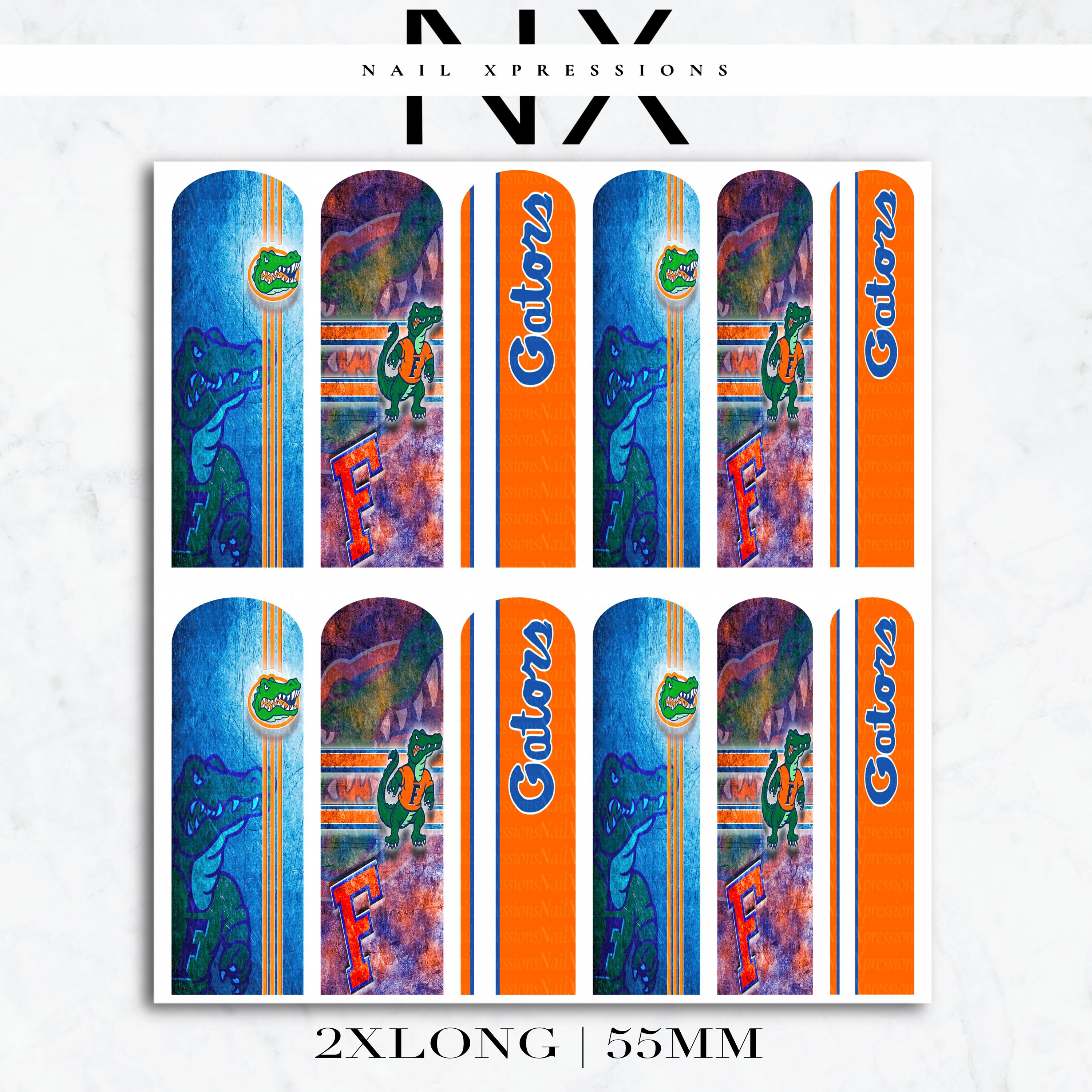 Florida Gators Football Nail Art | Waterslide Nail Wraps | Football Nail Designs