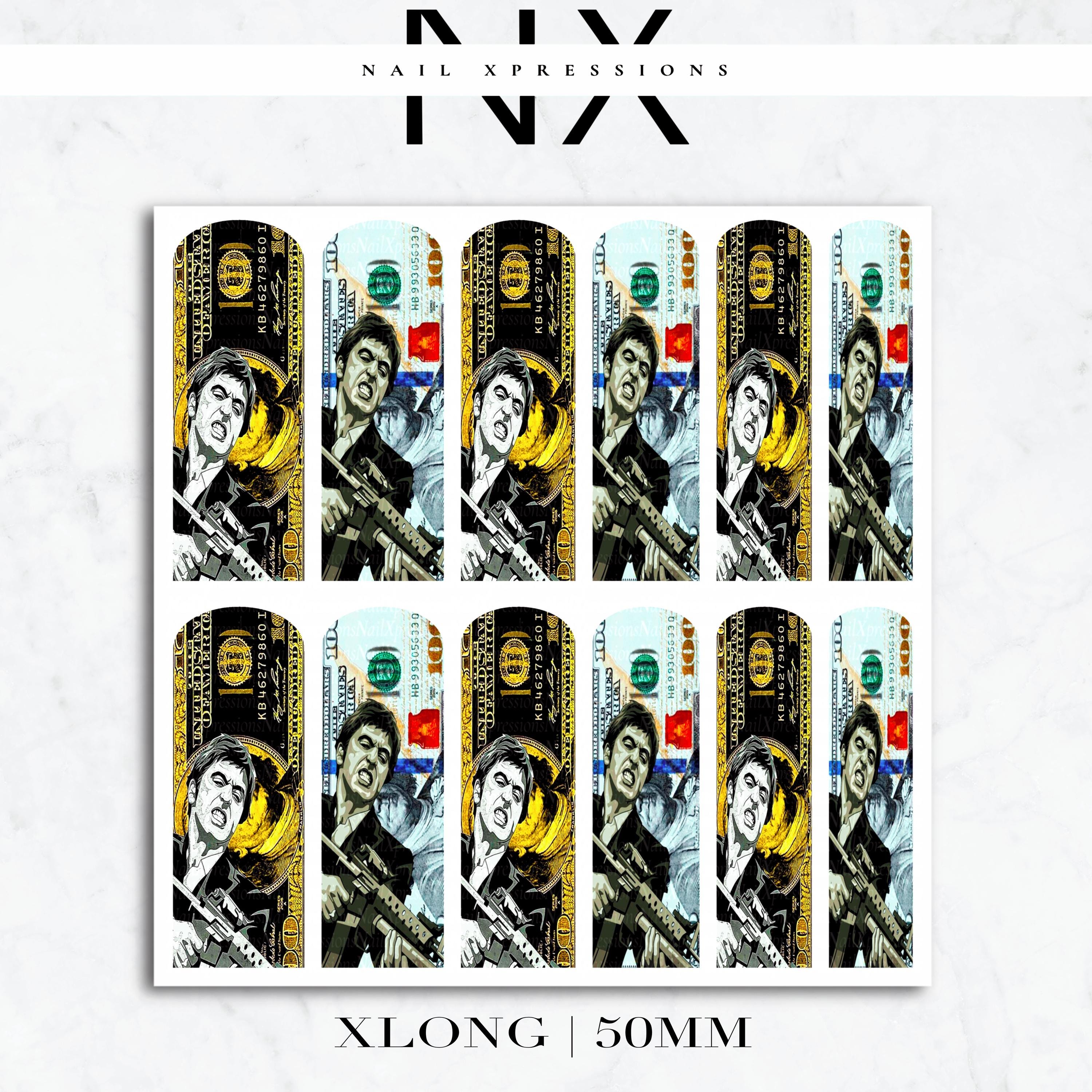 Scarface Bill Money Nail Decals | Nail Art Water Transfer | Nail Wraps