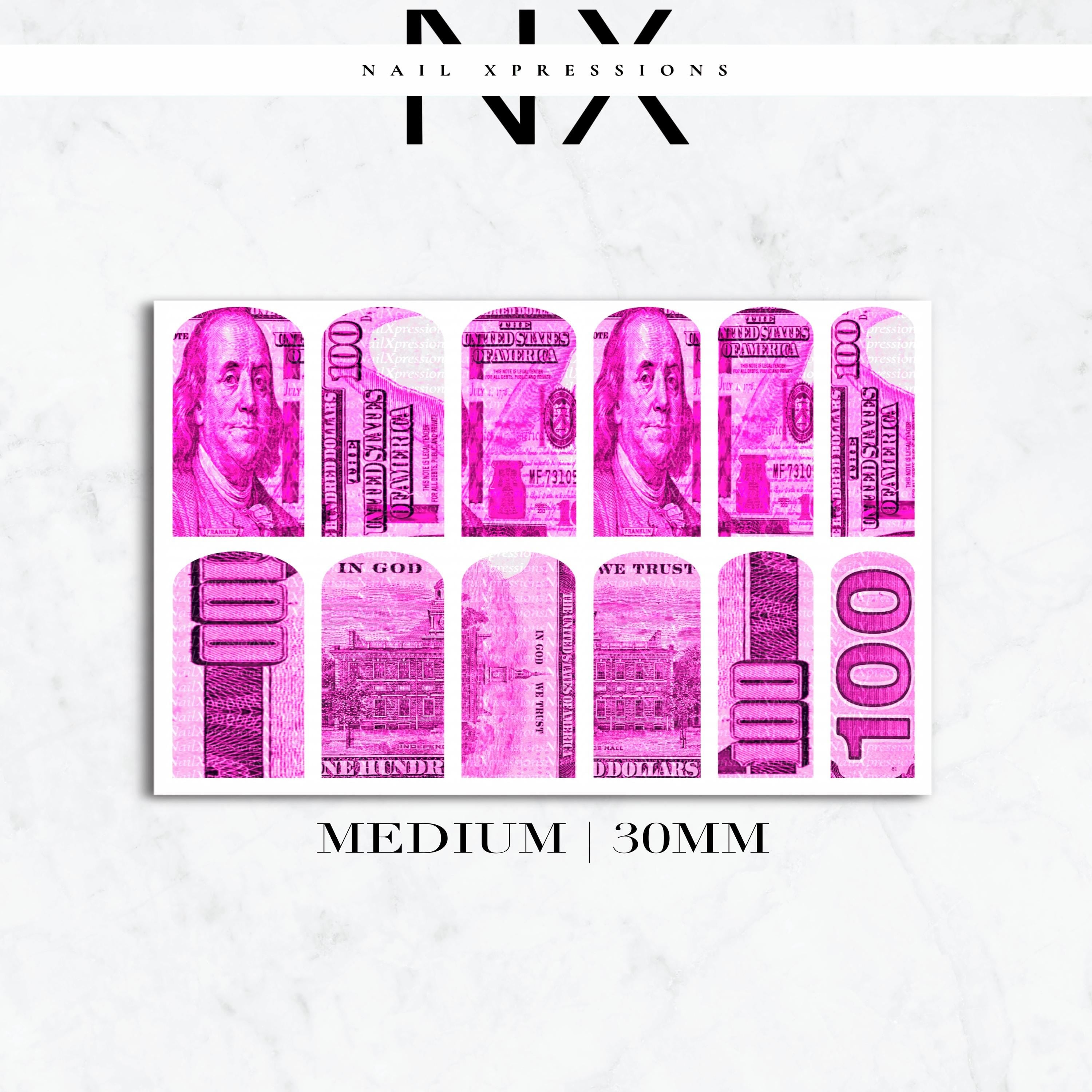 Pink Benjamin Nail Decals | Nail Art Water Transfer | Nail Wraps