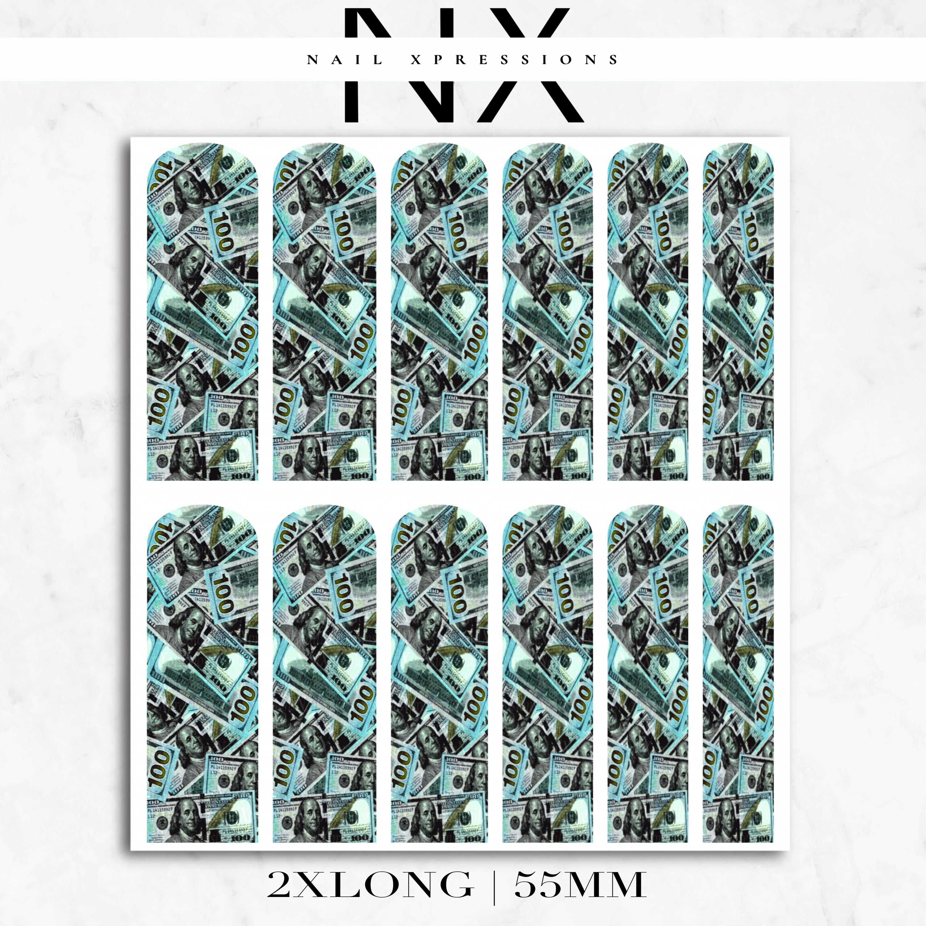 Benjamin Hundreds Nail Decals | Nail Art Water Transfer | Nail Wraps