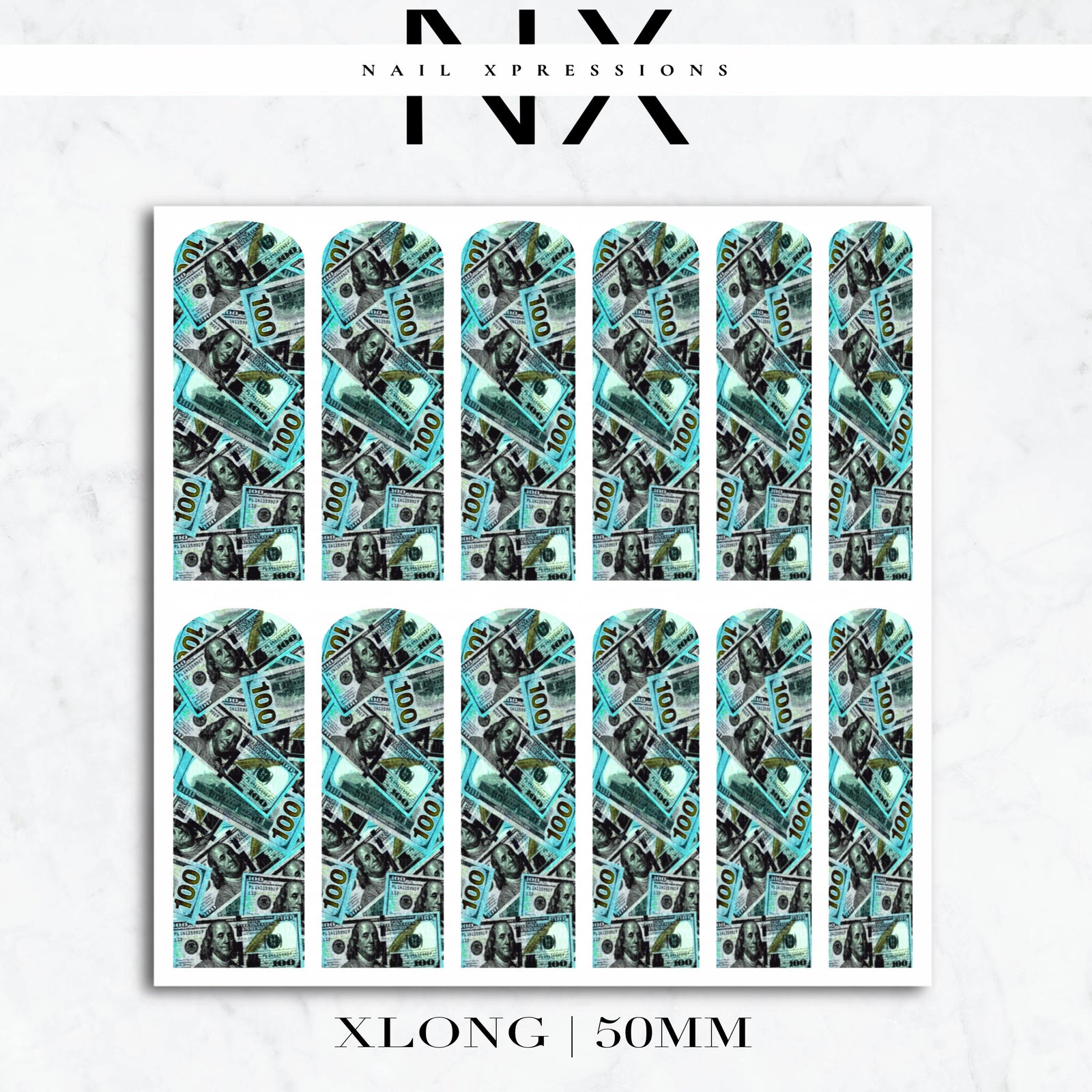 Benjamin Hundreds Nail Decals | Nail Art Water Transfer | Nail Wraps