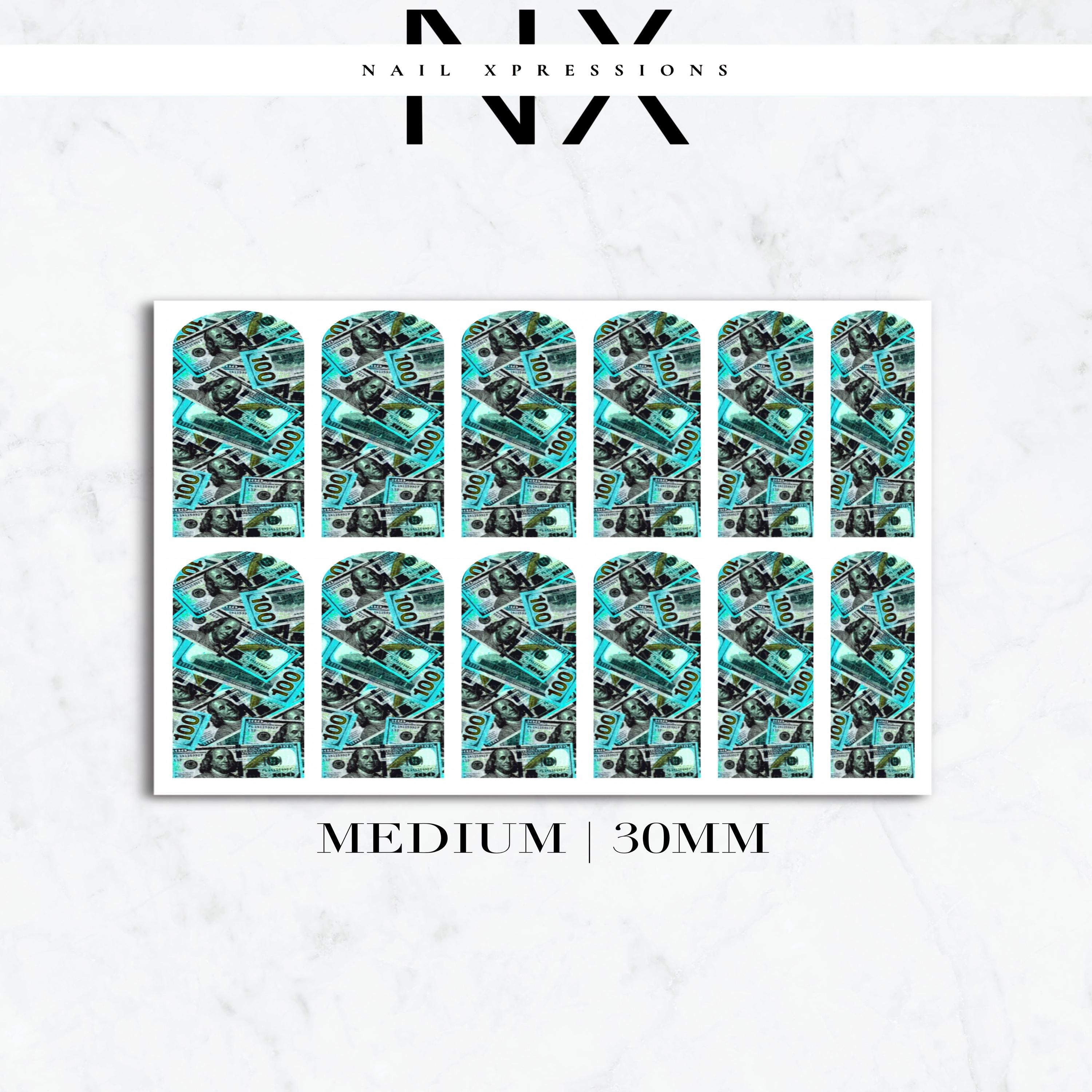 Benjamin Hundreds Nail Decals | Nail Art Water Transfer | Nail Wraps