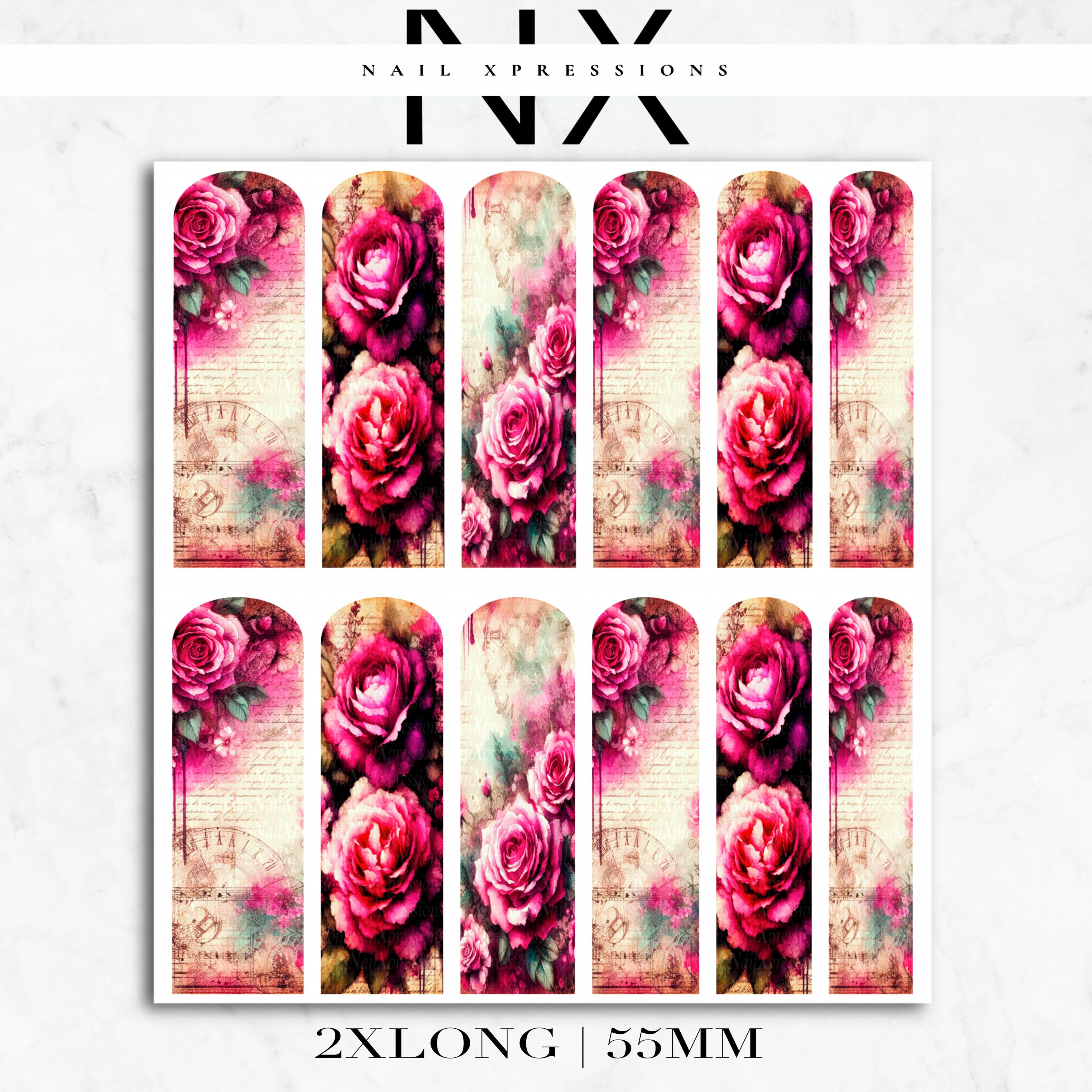 Vintage Roses Nail Decals | Nail Art Water Transfer | Nail Wraps